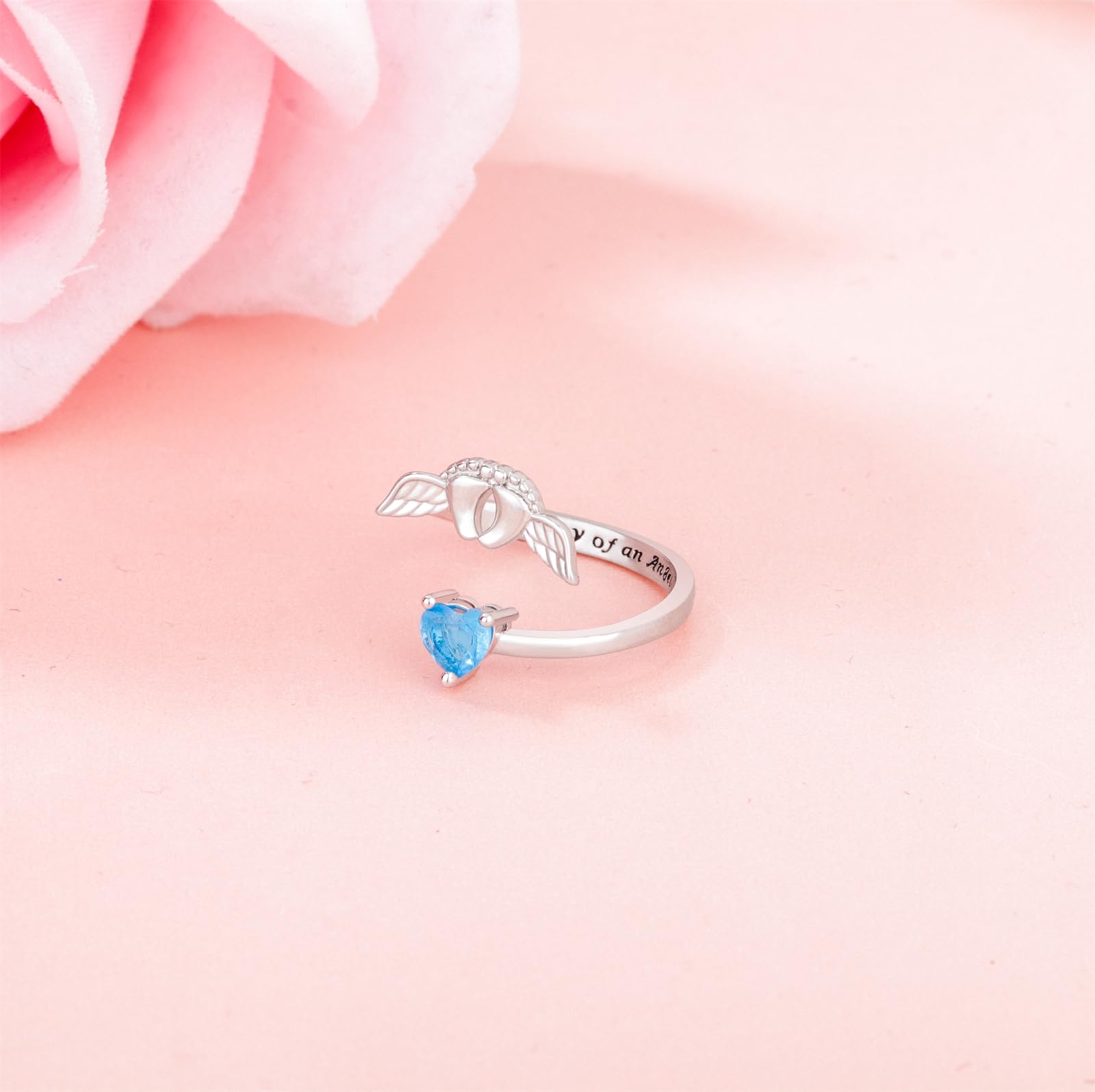 Angel Mom Memorial Ring - Sympathy Gifts for Miscarriage Loss, Stillborn Baby Keepsake Jewelry for Bereaved Mothers - Perfect for Healing, Remembrance & Pregnancy Loss Support