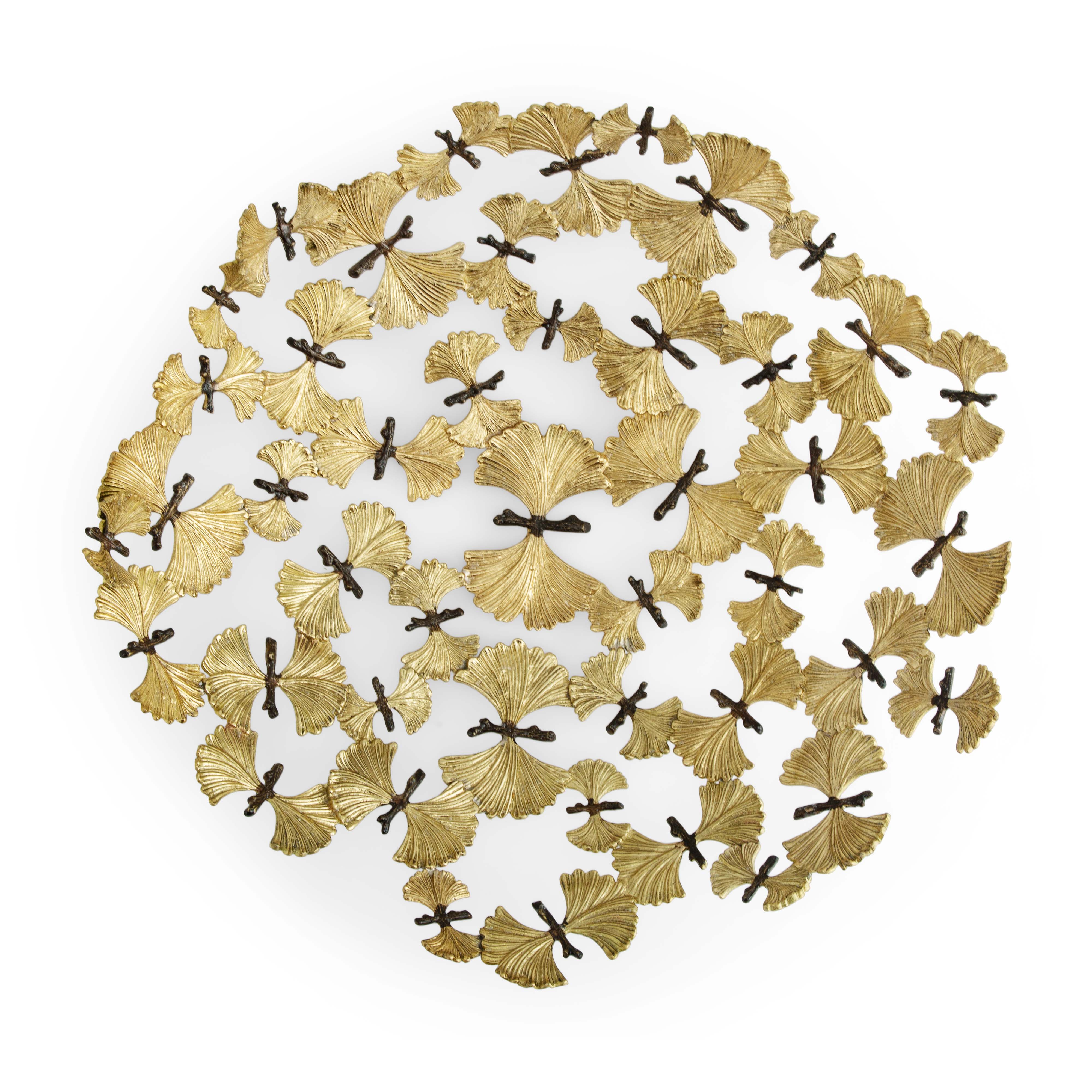 Elegant Butterfly Ginkgo Leaf Ceramic Centerpiece Bowl - Handcrafted Decorative Serving Dish for Dining Table, Wedding, Party Decor & Home Decor
