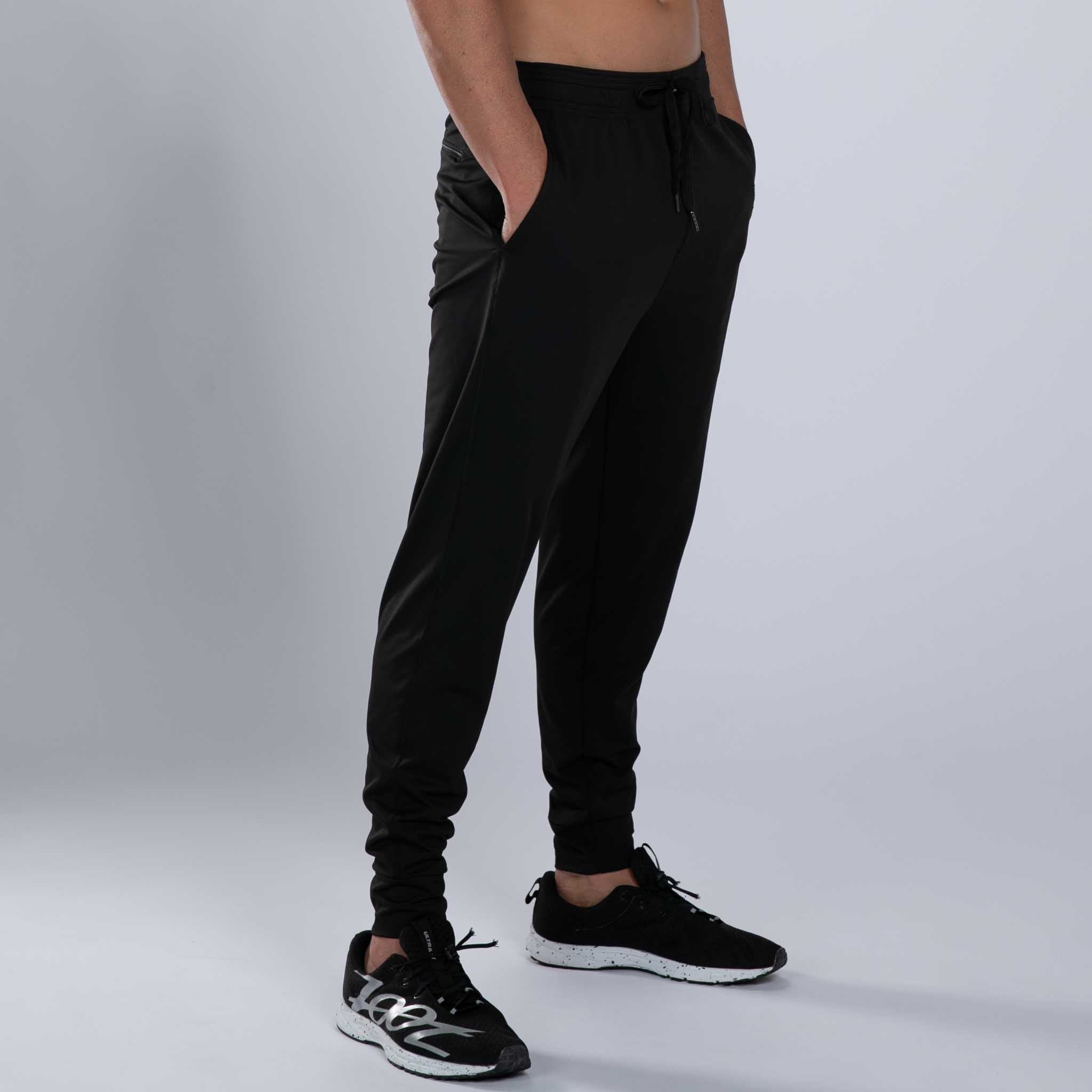 Men's Elite Run Jogger Pants - Lightweight, Breathable & Comfortable Running Joggers for Men - Perfect for Gym, Workout & Casual Wear - Black