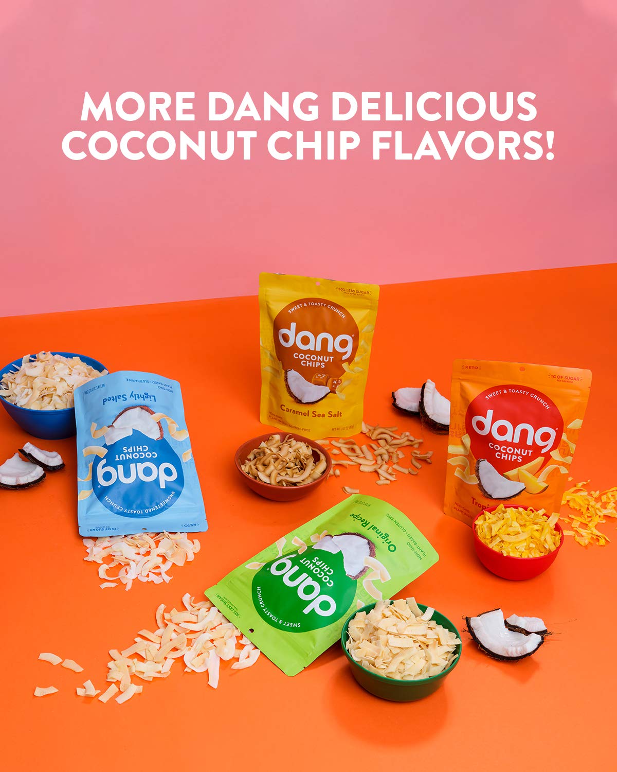 Dang Toasted Coconut Chips - Vegan, Gluten Free, Non GMO Healthy Snack - Whole Food Ingredients - Original Flavor - 3.17oz (Pack of 6) | Perfect for On-the-Go, Yoga, Hiking & Healthy Lifestyle