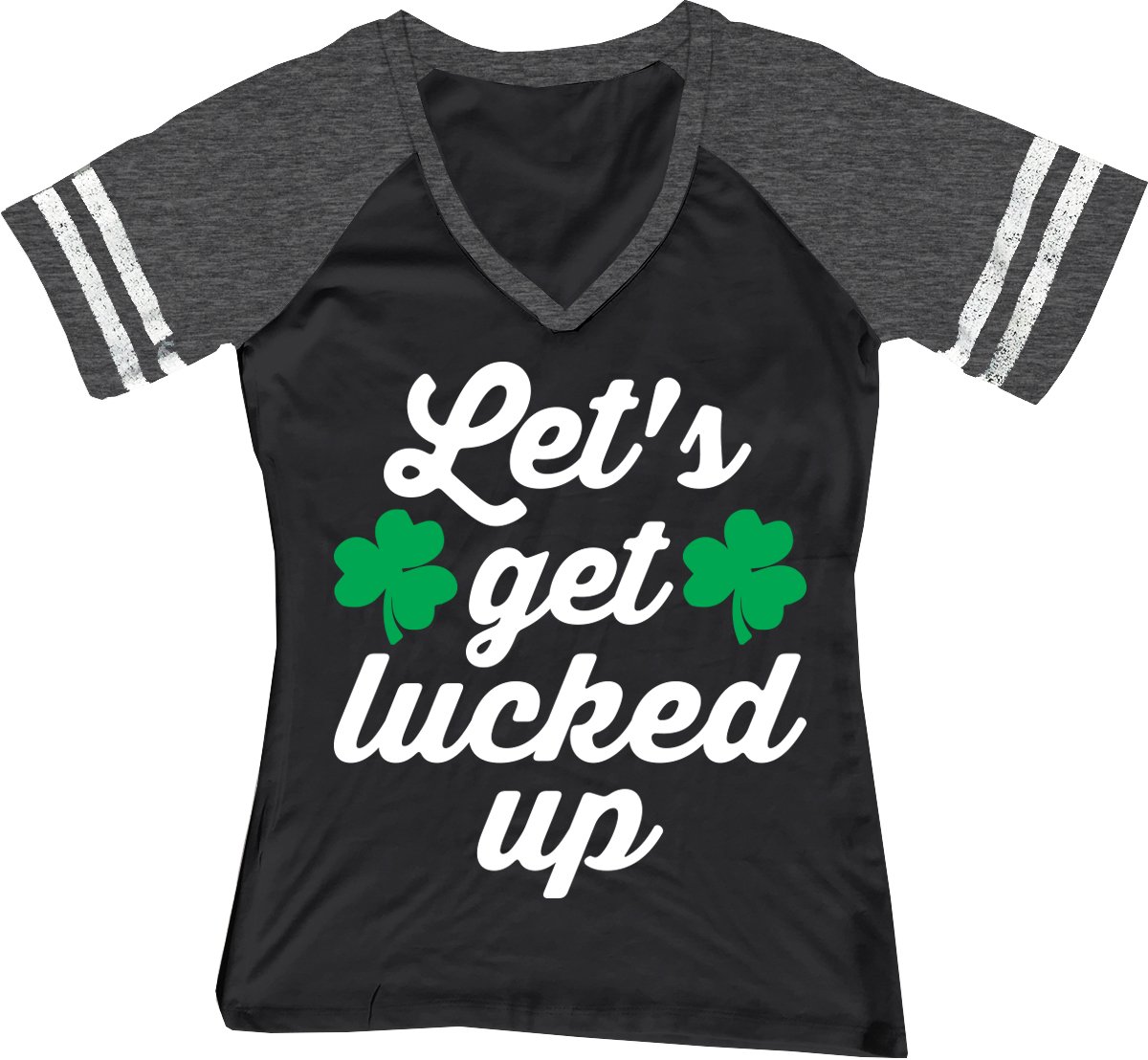 NoBull Women's Let's Get Lucked Up St. Patrick's Day T-Shirt - 3X-Large Black | Comfortable & Stylish Holiday Apparel for Pub Crawls & Irish Celebrations