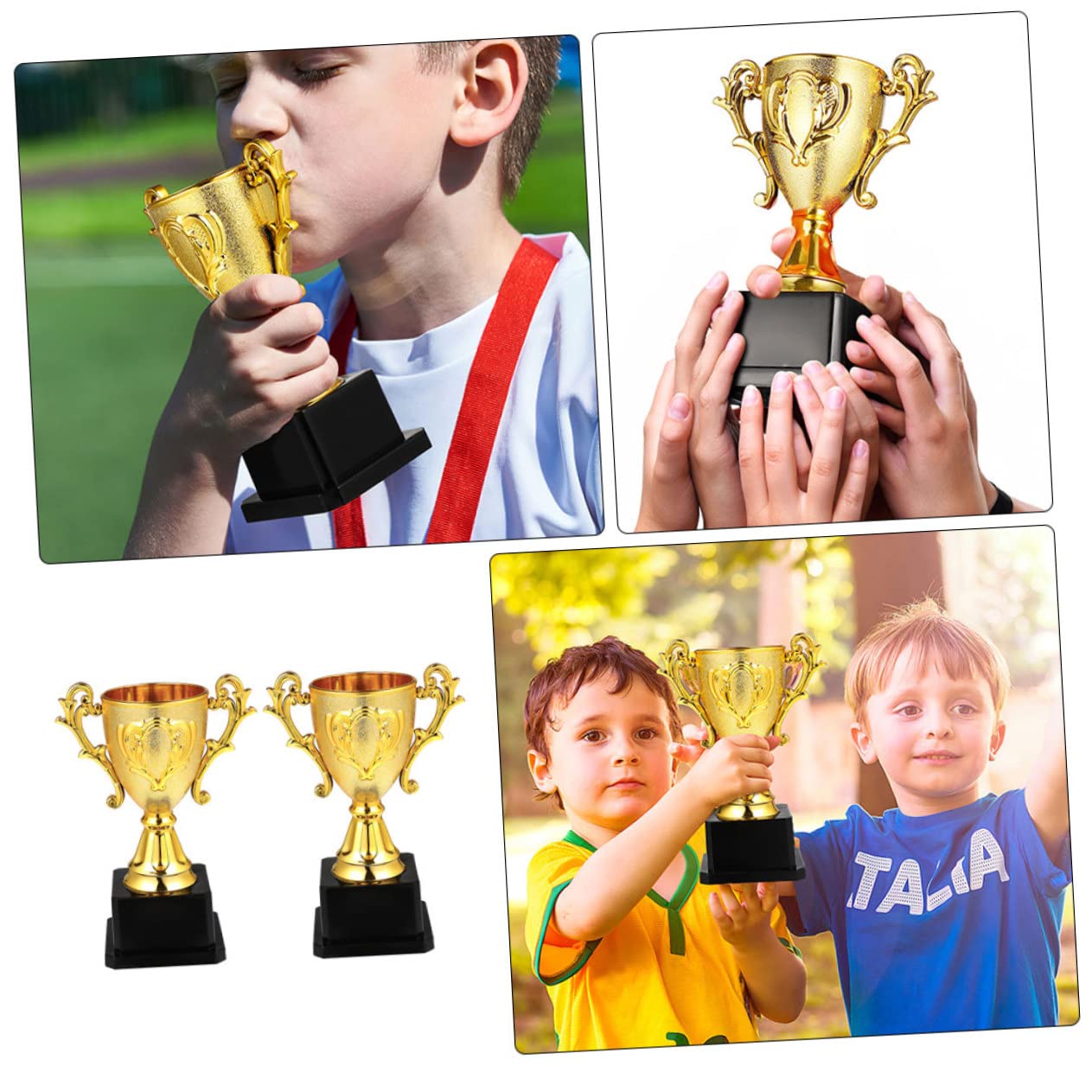 BESPORTBLE 10-Piece Plastic Reusable Trophy Reward Set - Kids Achievement Awards for Sports, School & Playtime | Perfect for Birthday Parties, Classroom Prizes & Motivational Gifts