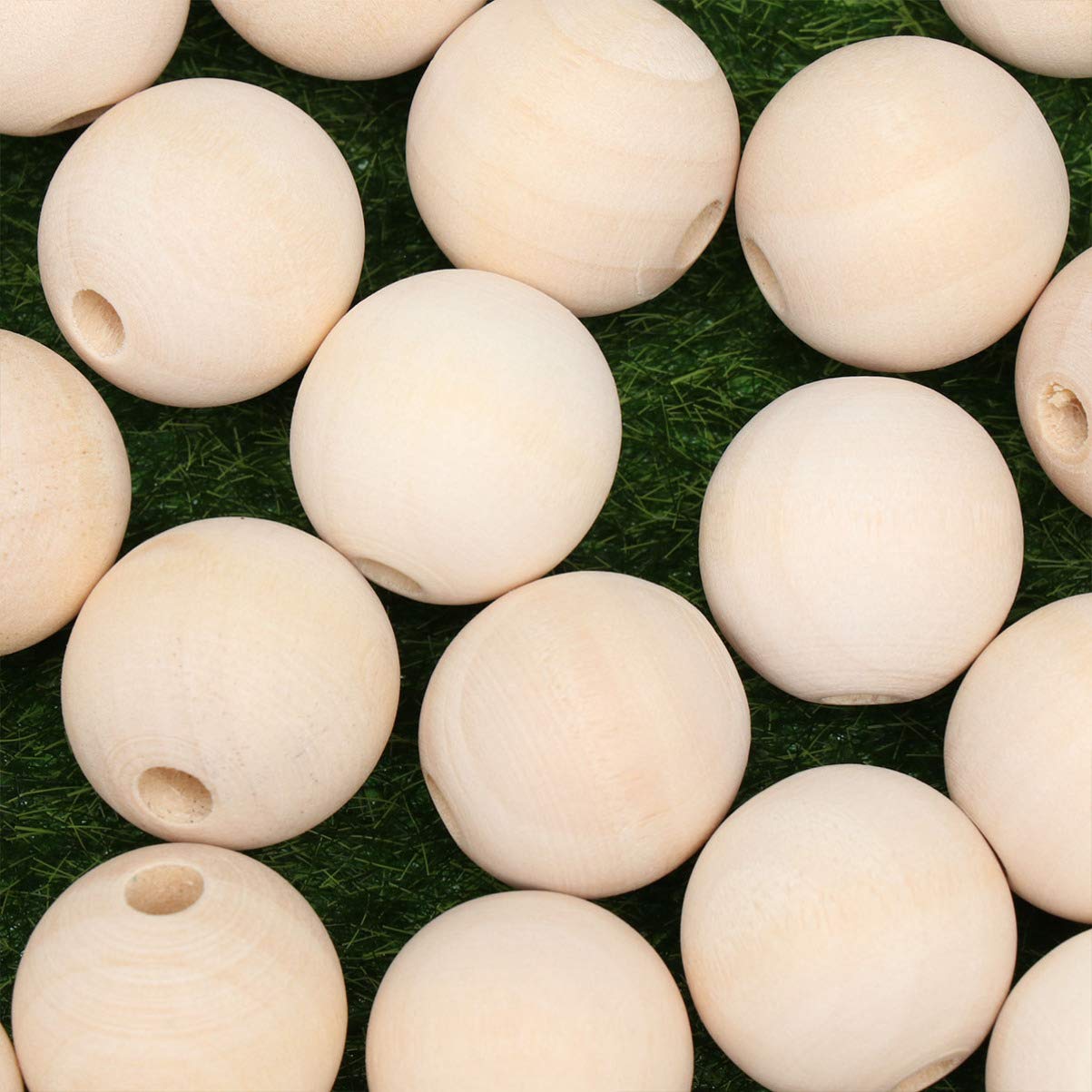 50pcs Wooden Beads for Jewelry Making - DIY Craft Beads Kit with Round Beads - Perfect for Necklaces, Bracelets, Earrings & Home Decor Crafts