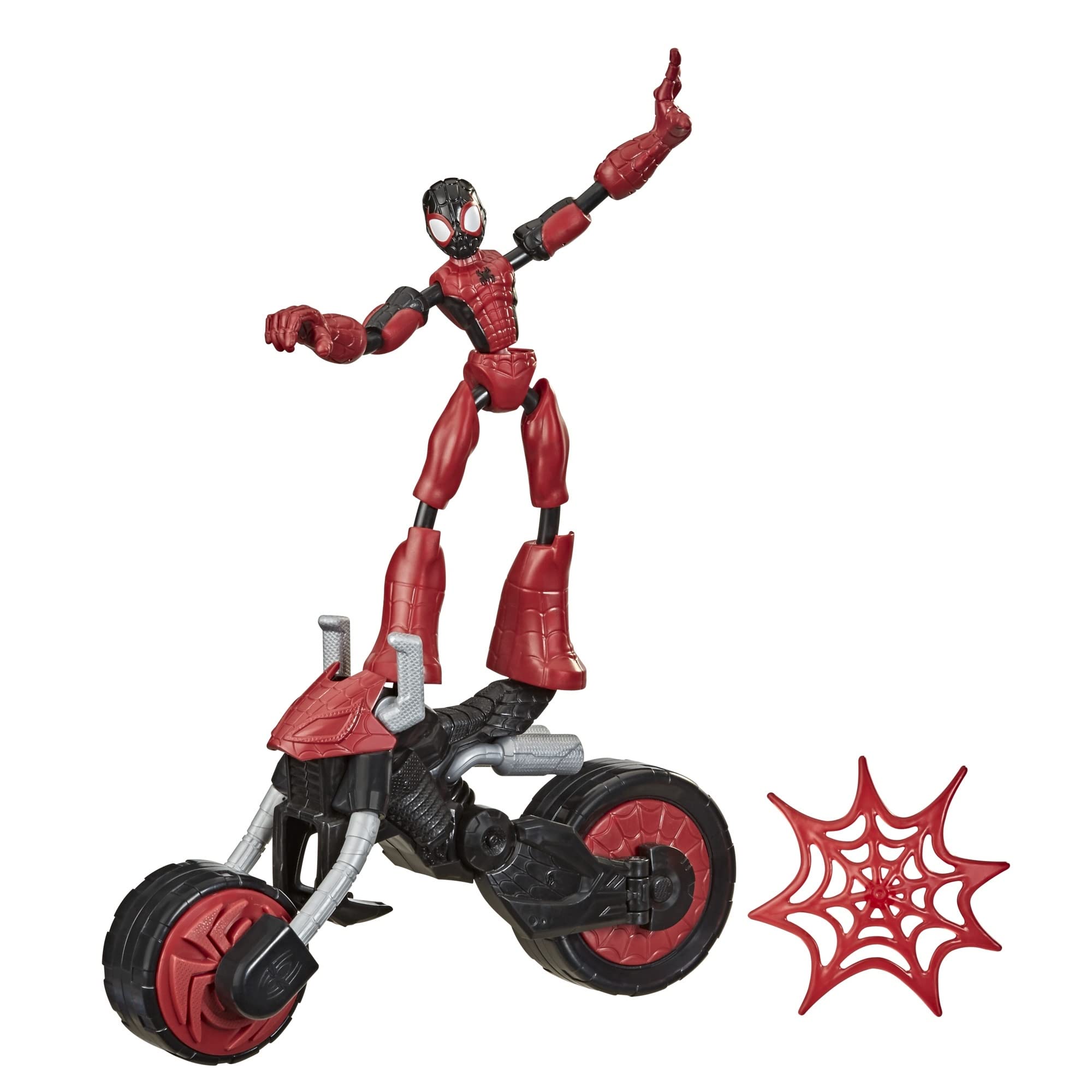 Spider-Man Marvel 6-inch Bend & Flex Action Figure with 2-in-1 Motorcycle - Flexible Superhero Toy for Kids Ages 4+ | Role Play, Collectible Gift & Marvel Adventure Play