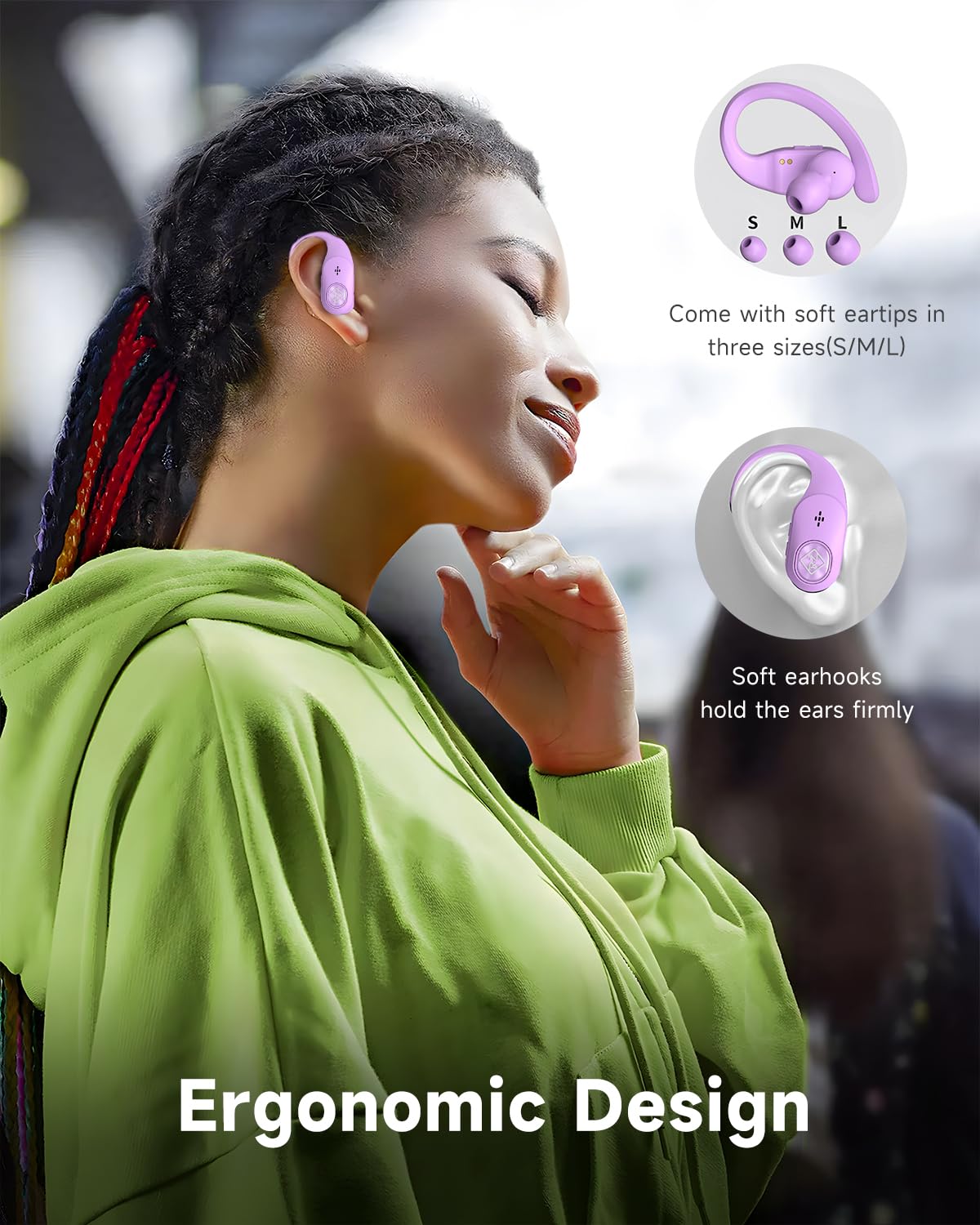 **Wireless Earbuds Bluetooth 5.0 with LED Display & Wireless Charging Case, 40H Playtime, IPX7 Waterproof, Built-in Mic, Deep Bass Sound, Secure Earhooks – Perfect for Running, Workout, Gym, Sports, TV Watching & Travel**