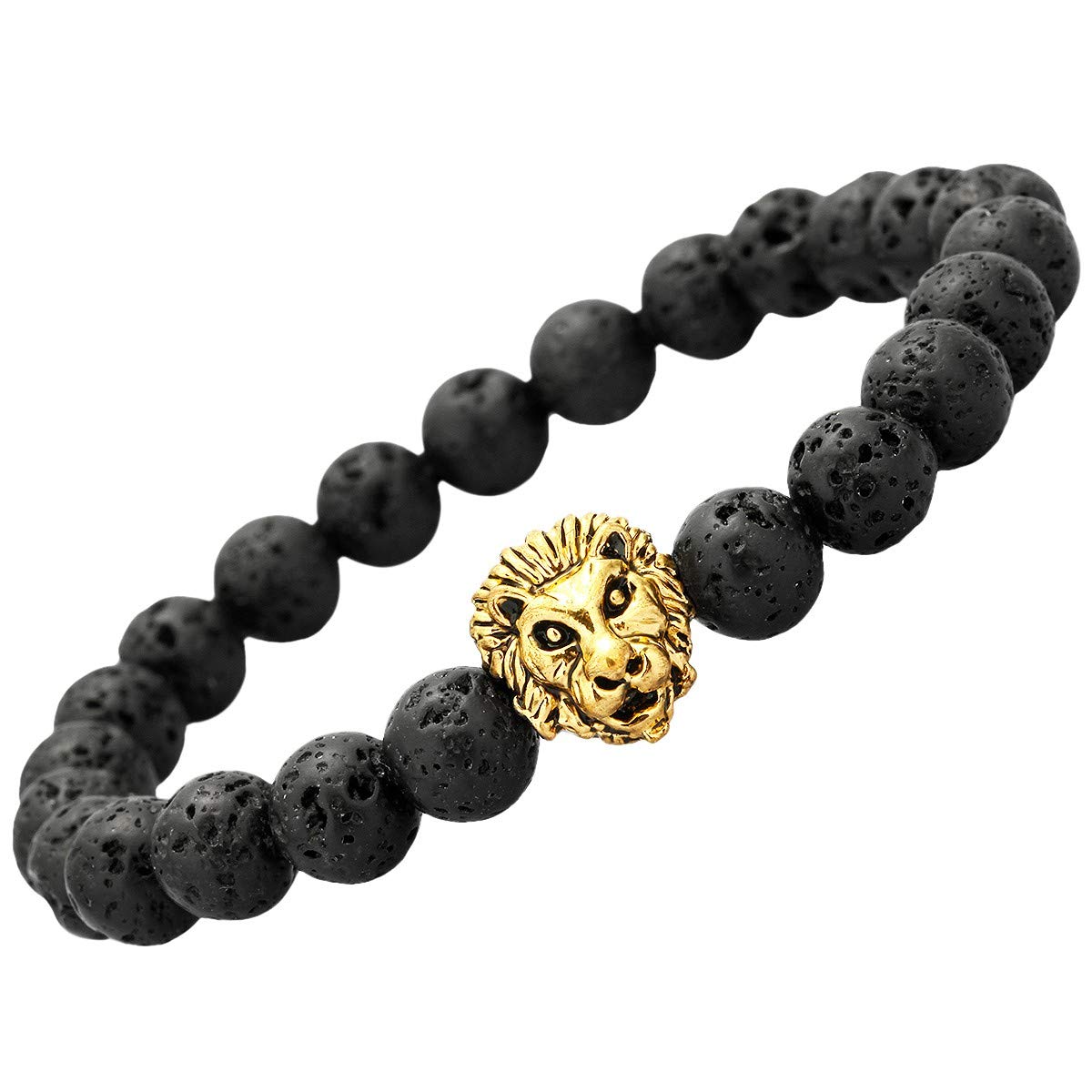 8mm Natural Lava Rock Beads Bracelet for Men & Women - 7 Chakra Yoga Meditation Essential Oil Diffuser Jewelry - Perfect for Aromatherapy, Spiritual Healing & Fashion Accessories