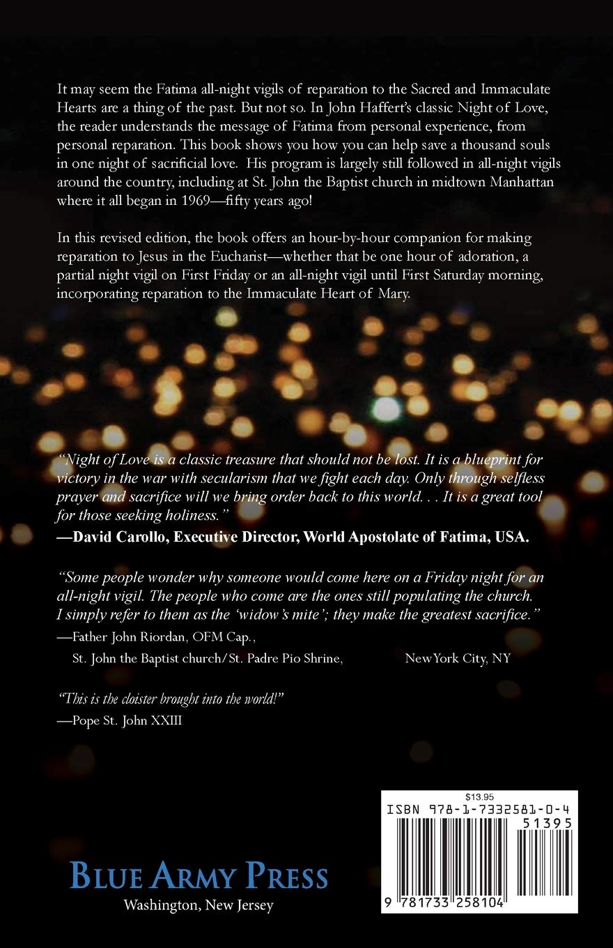 Night of Love: Hour-by-Hour Companion for Fatima Night Vigil - Perfect for Catholic Prayer Gatherings & Spiritual Reflection