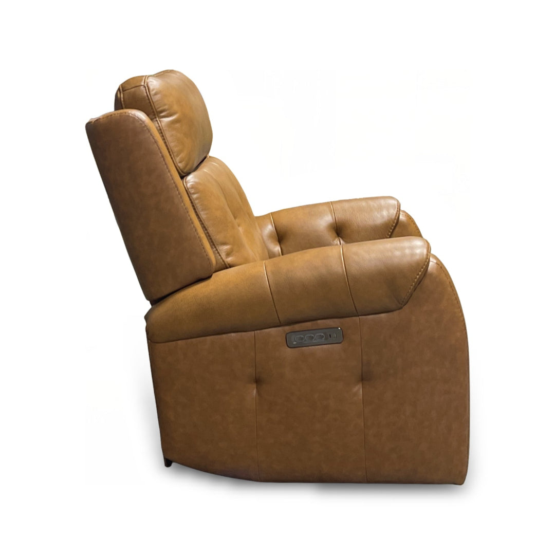 Premium Bergman Leather Power Swivel Glider Recliner Chair - Adjustable Comfort for Living Room, Nursery & Home Theater Relaxation