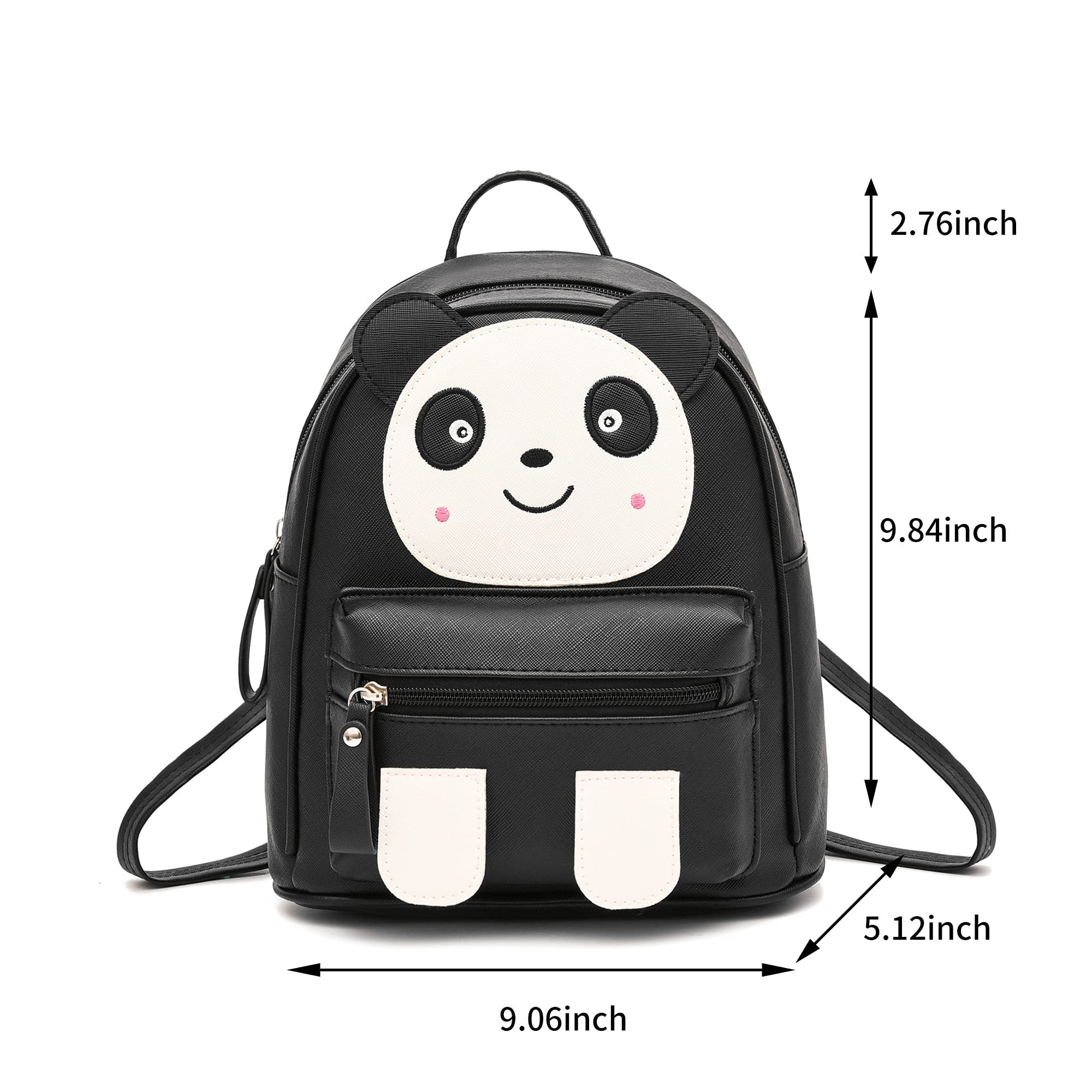 Cute Panda Backpack Purse for Women & Teen Girls - Mini Leather Animal Backpack for School, Travel & Daily Use | Fashionable Panda-Themed Handbag for College, Work & Outings