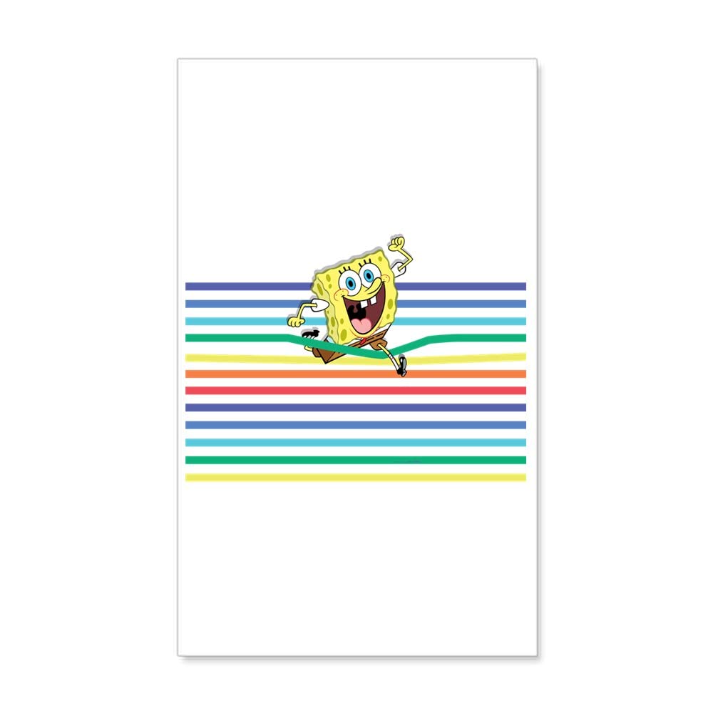 Spongebob Squarepants Running Wall Decal - 35x21 Inch Removable Vinyl Wall Art for Kids Room Decor, Nursery, Playroom & Office - Reusable Peel and Stick Wall Sticker
