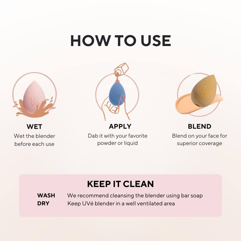 PURE Teardrop Makeup Blender Sponge - Streak-Free Foundation Sponge for Liquid, Powder & Cream | Professional Vegan Beauty Blending Tool | Cruelty-Free & Latex-Free | Perfect for Everyday Makeup & Airbrush Finish