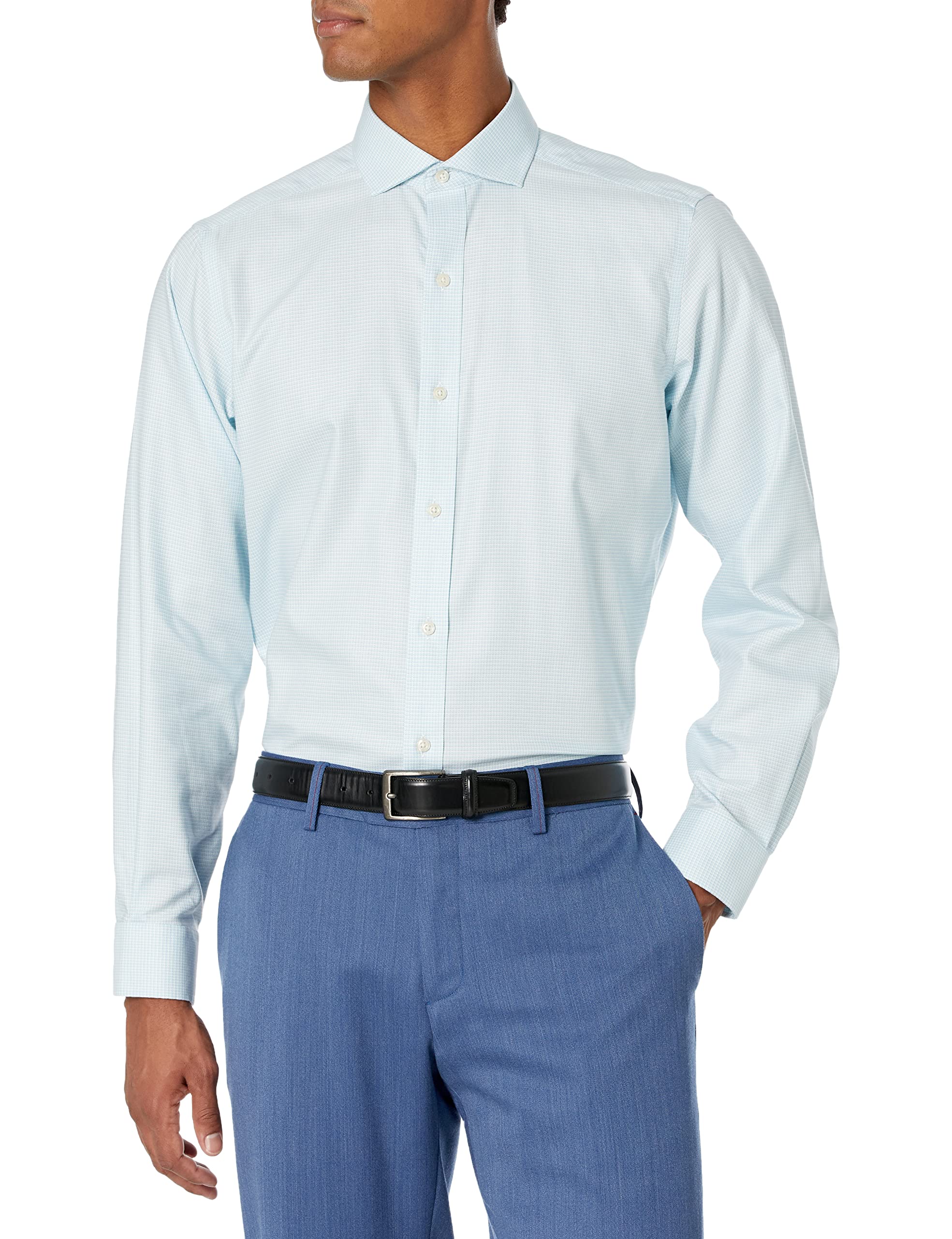 Premium Men's Tailored Fit Cutaway Collar Pattern Dress Shirt - Formal & Business Attire for Office, Weddings & Special Occasions