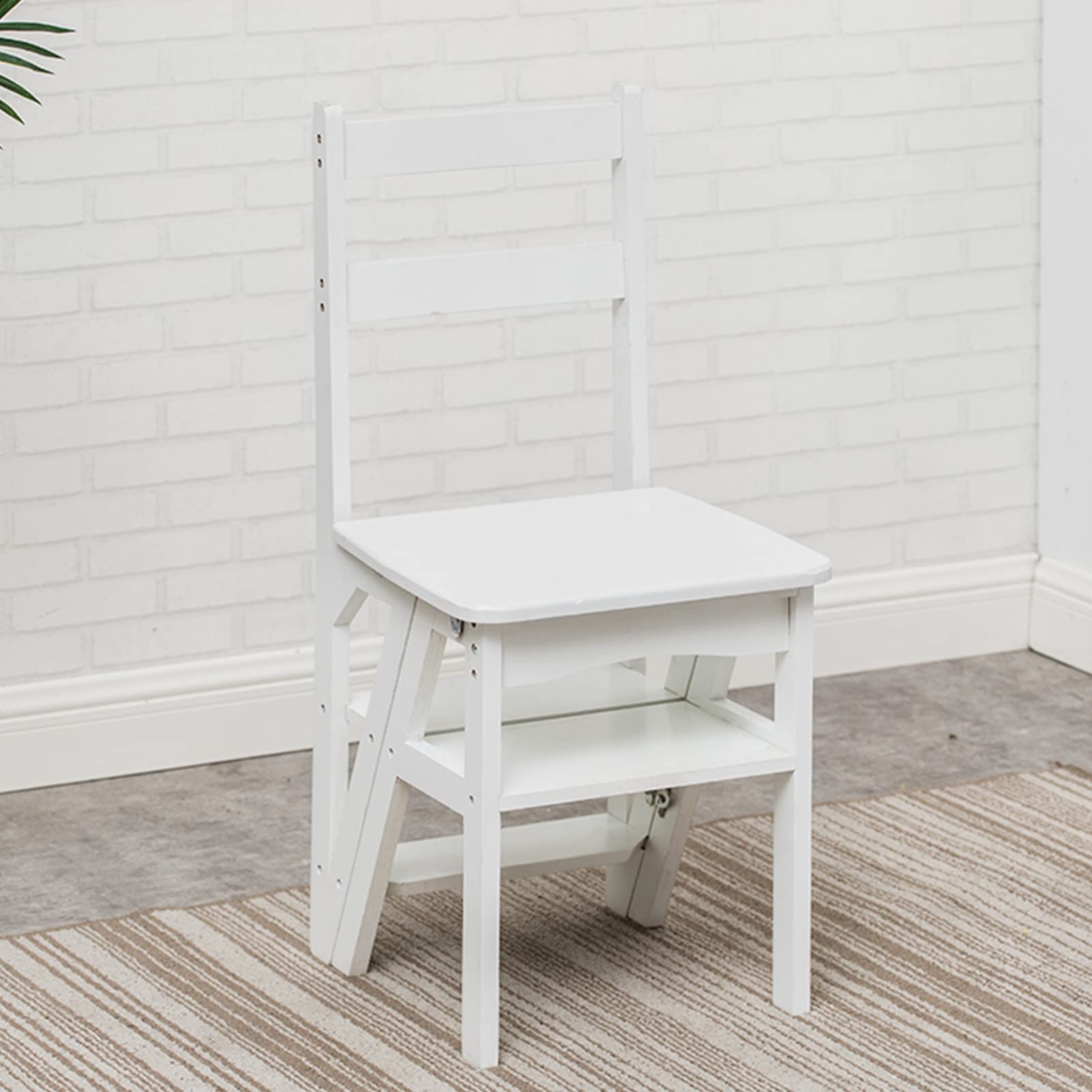 FADUNI Wooden Step Stool for Home - Foldable Climbing Stool, Portable Ladder Stool with Non-Slip Steps - Perfect for Kitchen, Bathroom, Garage & Indoor Use