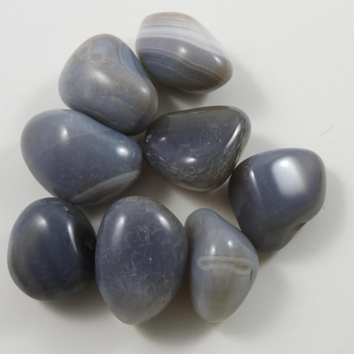 Natural Blue Banded Agate - 1 lb Raw Stone for Jewelry Making, Crystal Healing & Home Decor - Healing Crystals, Tumbled Stones & Metaphysical Supplies