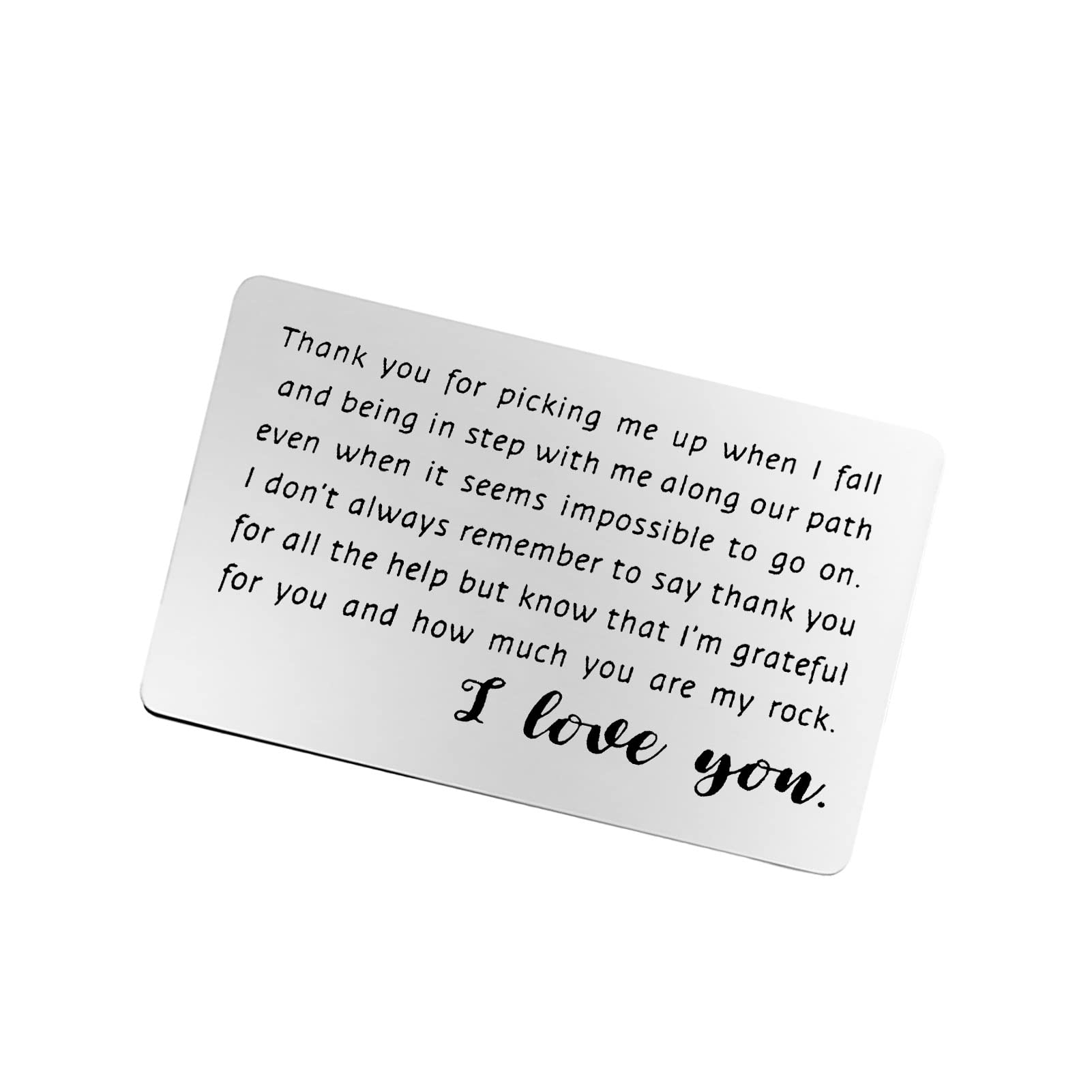 Personalized Engraved Wallet Insert Card - Valentine's, Anniversary, Christmas, Wedding, Birthday & Thanksgiving Gift for Fiance, Husband, Boyfriend, Wife, Girlfriend or Friend | Thoughtful Keepsake for Special Occasions & Everyday Carry