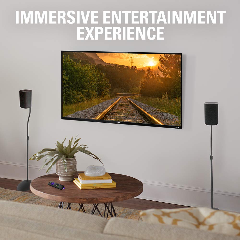 SANUS Adjustable Speaker Stands for Home Theater - Sturdy Tear Drop Base Holds Speakers up to 4lbs - 13