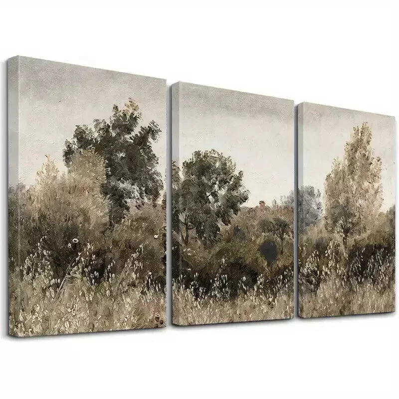 3-Piece Modern Brown Tree Landscape Wall Art Set - Framed Canvas Prints 50x70cm - High Quality Australian Made Wall Decor - Perfect for Living Room, Bedroom & Office Decor