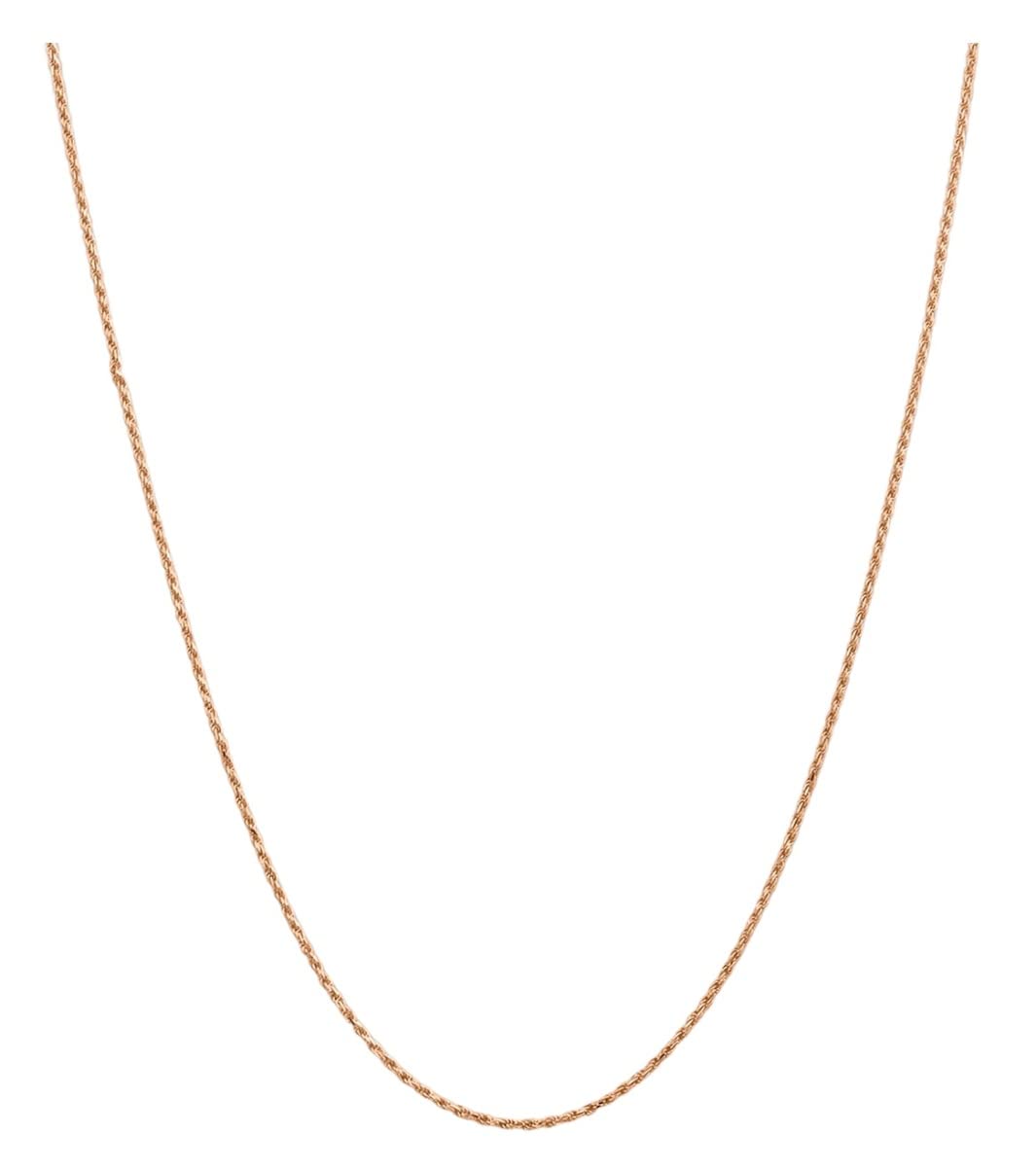 14K Solid Rose Gold Rope Chain Necklace - Diamond Cut Design - 1mm, 1.5mm, 1.8mm Width Options - Perfect for Layering, Gift Giving & Everyday Elegance