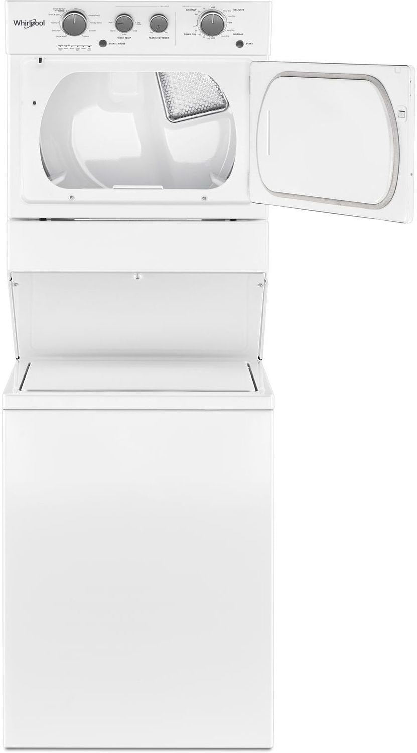 Whirlpool WGT4027HW White Gas Laundry Center - High Efficiency Washer & Dryer Combo for Small Spaces | Perfect for Apartments, Condos & RVs