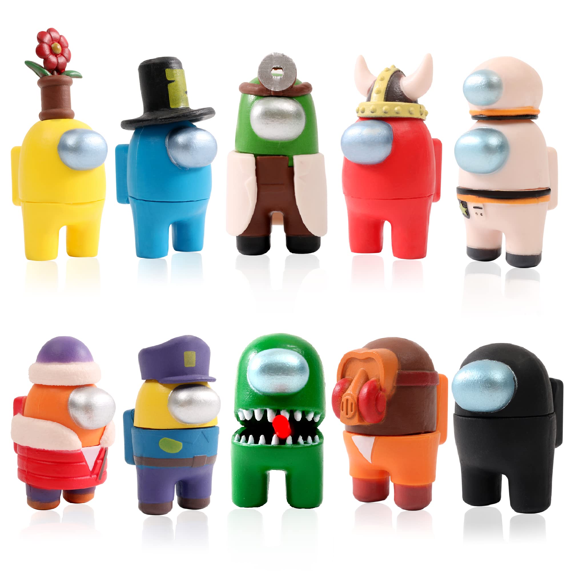 10-Piece Among Us Action Figure Set - Astronaut Crewmate Desktop Character Toys for Kids & Game Fans - Perfect for Birthday Gifts, Party Favors, and Collectible Displays