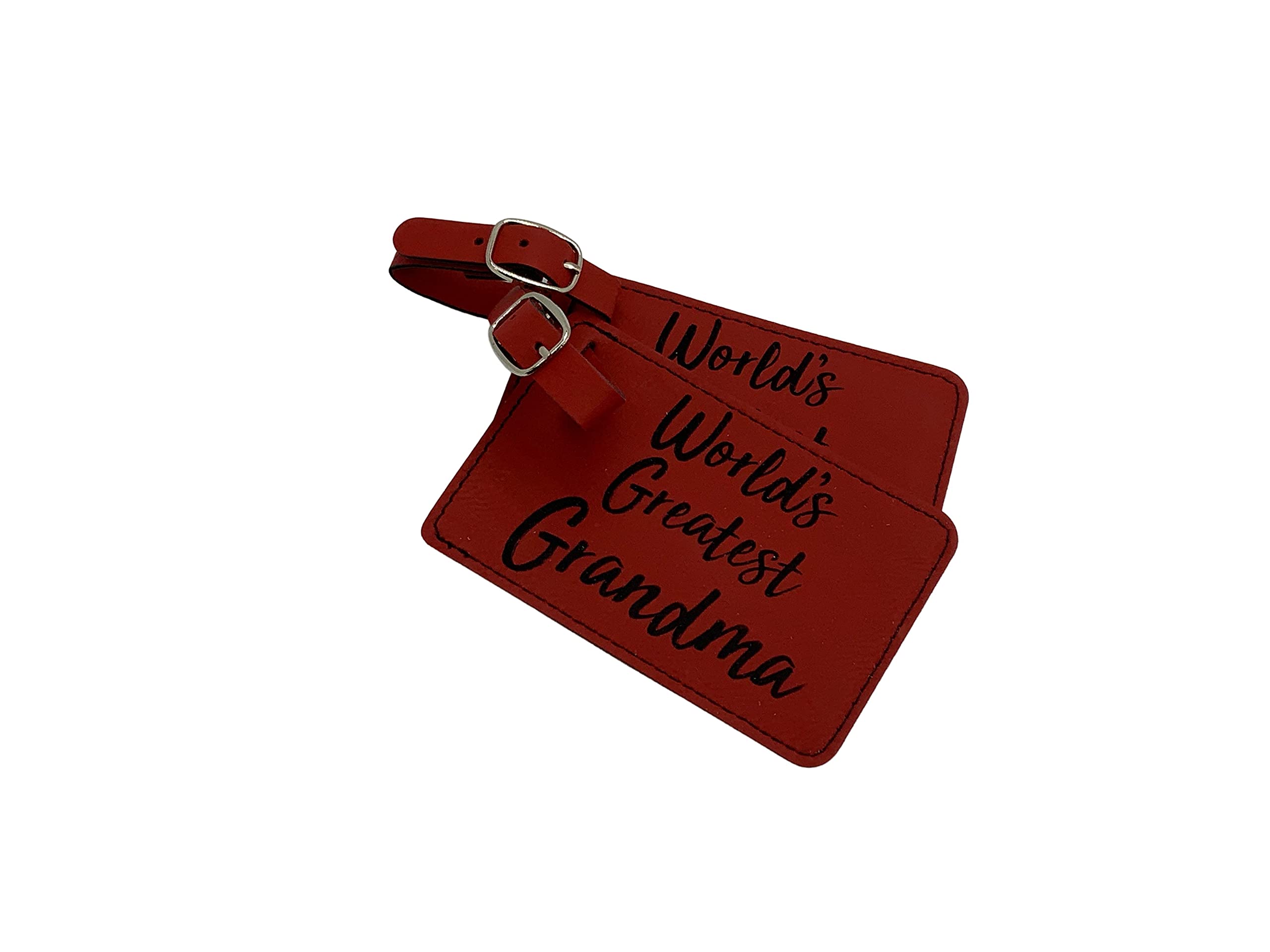 World's Best Grandma Luggage Tag - Thoughtful Travel Gift for Grandmother - Durable Personalized Baggage Identifier for Airports & Cruises - Perfect for Holidays, Birthdays & Mother's Day - Red
