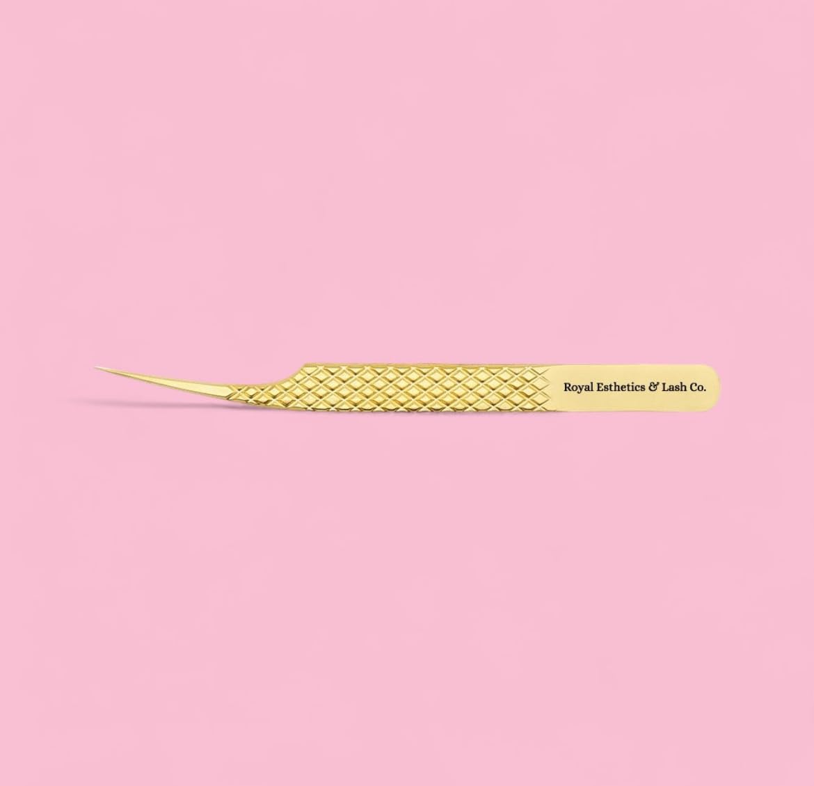 Premium Fiber Tip Eyelash Extension Tweezer - Royalty Dolphin Style GD-03 for Professional Lash Artists & DIY Beauty | Salon & Home Use