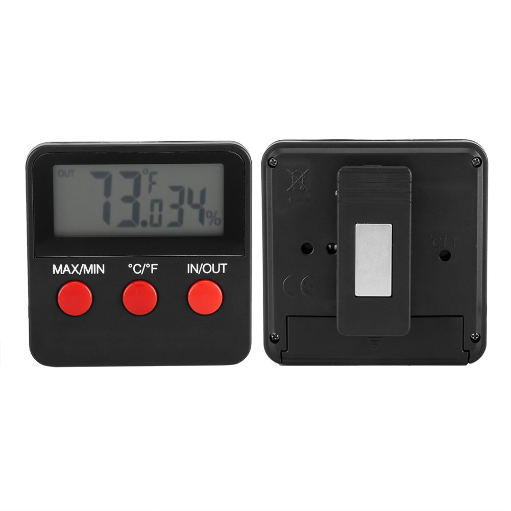 Digital Thermometer Hygrometer with LCD Display - Accurate Temperature and Humidity Monitor for Egg Incubators, Reptile Tanks, Pet Habitats, Greenhouses & Home Use