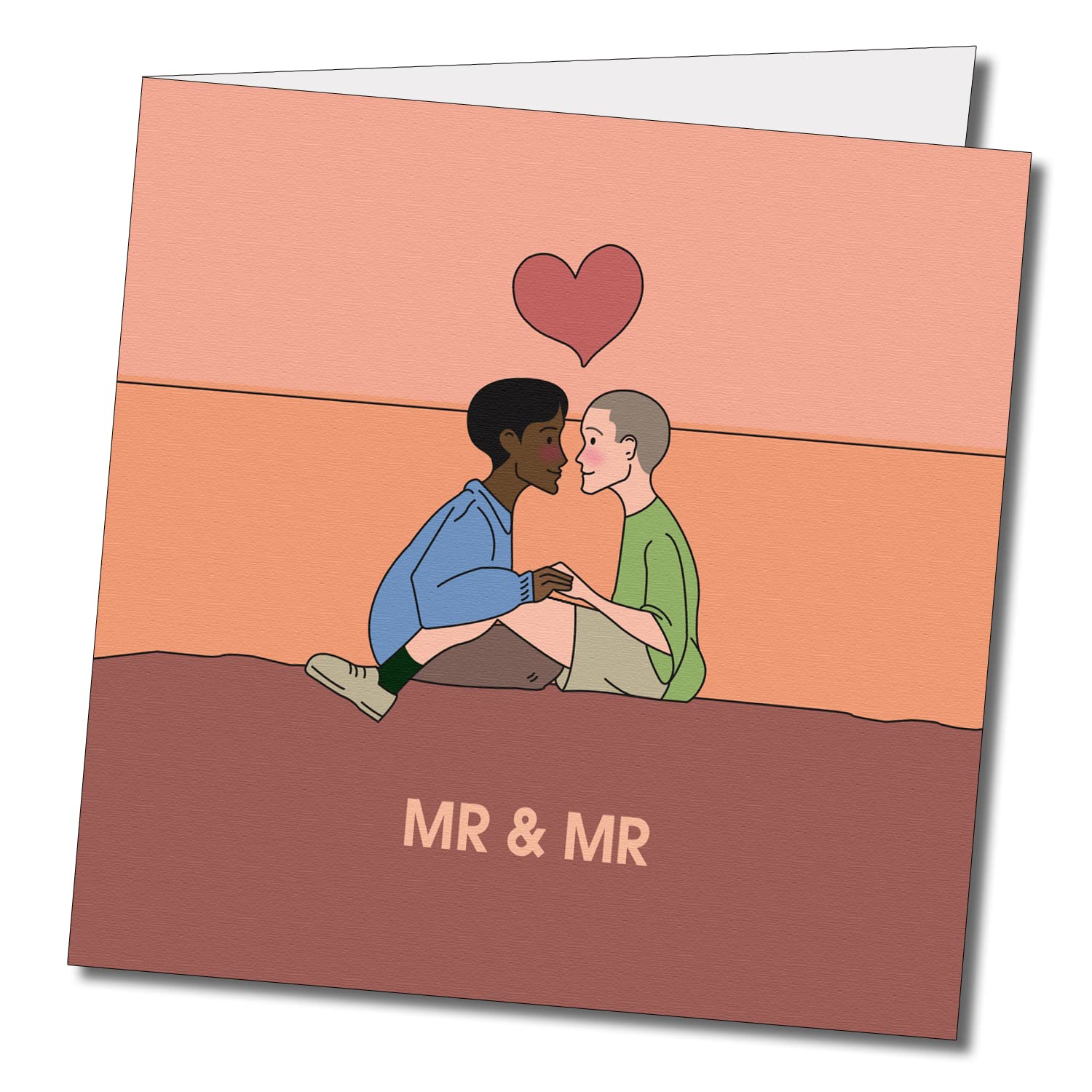 Mr and Mr Card - LGBTQIA+ Greeting Card for Gay Pride, Anniversary & Wedding - Premium 150mm x 150mm 300gsm Card - Perfect for Celebrations, Gifts & Special Occasions