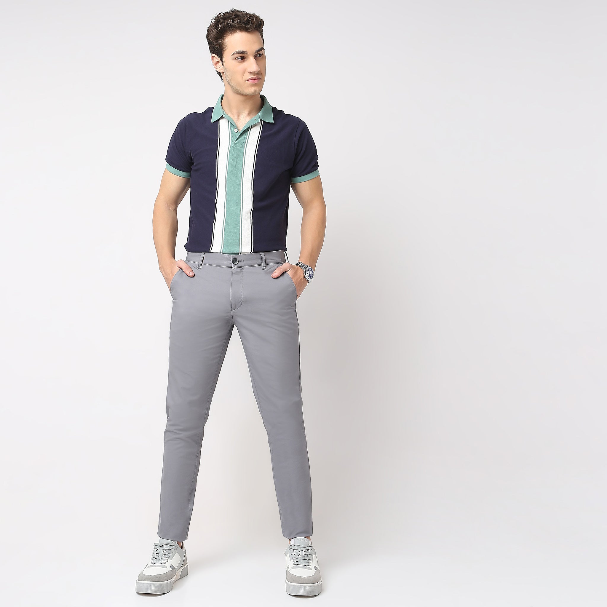 Elemental™ Men's Cotton Chino Pants - Stretch, Durable & Versatile Ankle-Length Casual Trousers for Work & Weekend Wear