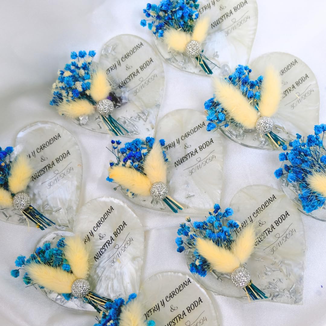 Heart Shaped Epoxy Wedding Favors - Customizable Bridal Shower Gifts, Baby Shower Keepsakes & Party Decorations - 50pcs Charming Epoxy Magnets for Anniversaries, Birthdays & Special Events - Perfect for DIY Wedding Centerpieces, Fridge Decor & Memorable Celebrations