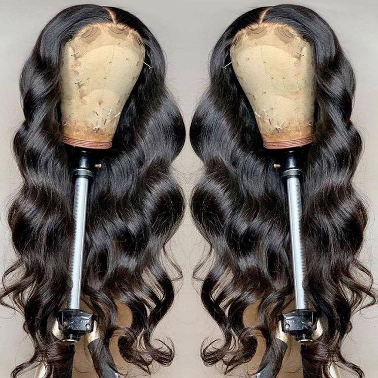 28 Inch Long Body Wave Human Hair Lace Front Wig - Pre Plucked Natural Black 13x4 HD Lace Ear to Ear Frontal Wig for Black Women - Easy to Style & Comfortable - Perfect for Daily Wear, Parties & Special Occasions