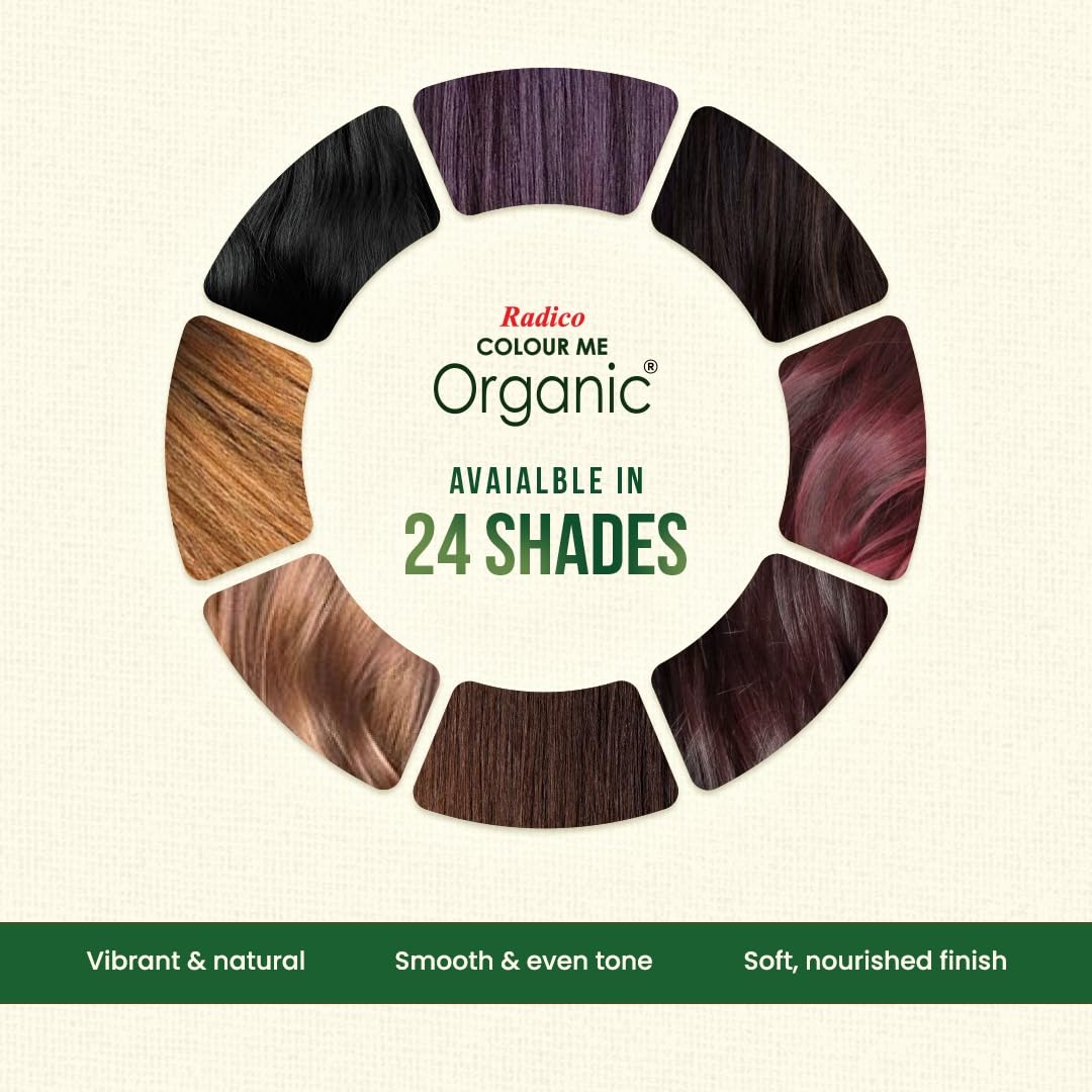 Radico Soft Black Hair Color - Natural & Gentle Permanent Hair Dye for Women & Men | Perfect for Covering Gray Hair at Home