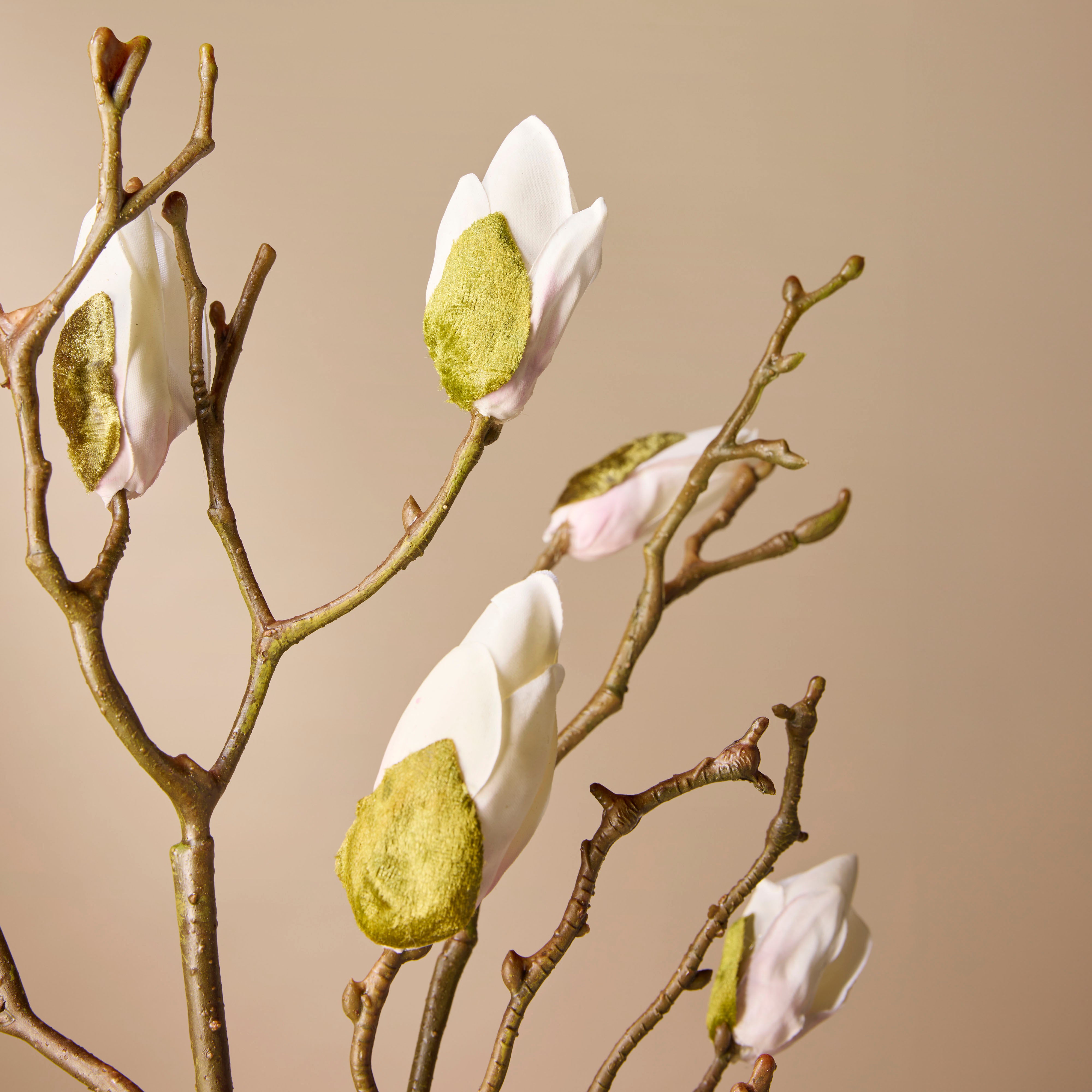 Magnolia Grandiflora Artificial Flower Stems - 6 Pack Fake Southern Magnolia Branches for Home Decor, Wedding Centerpieces, and Floral Arrangements