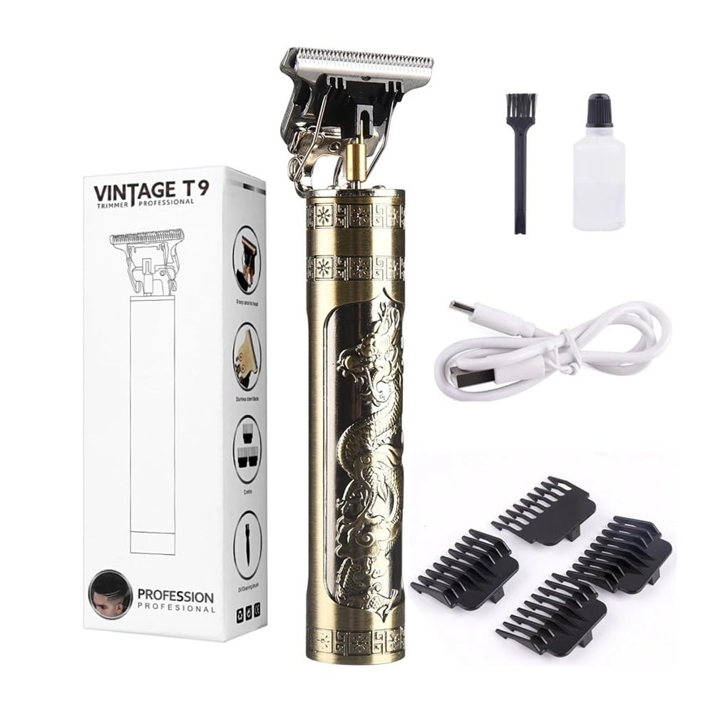 Premium T9 All-Metal Electric Razor with LCD Display - Portable Travel Shaver & Barber Trimmer for Men (ABS Dragon) - Perfect for Home, Travel & Professional Grooming