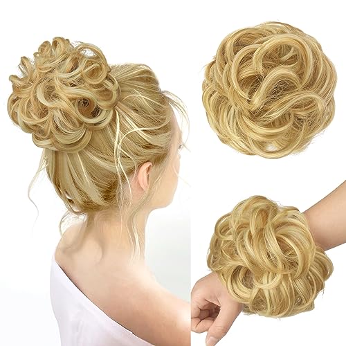 Large Curly Hair Bun Scrunchie Extension - Perfect for Ponytails, Updos & Everyday Hairstyles