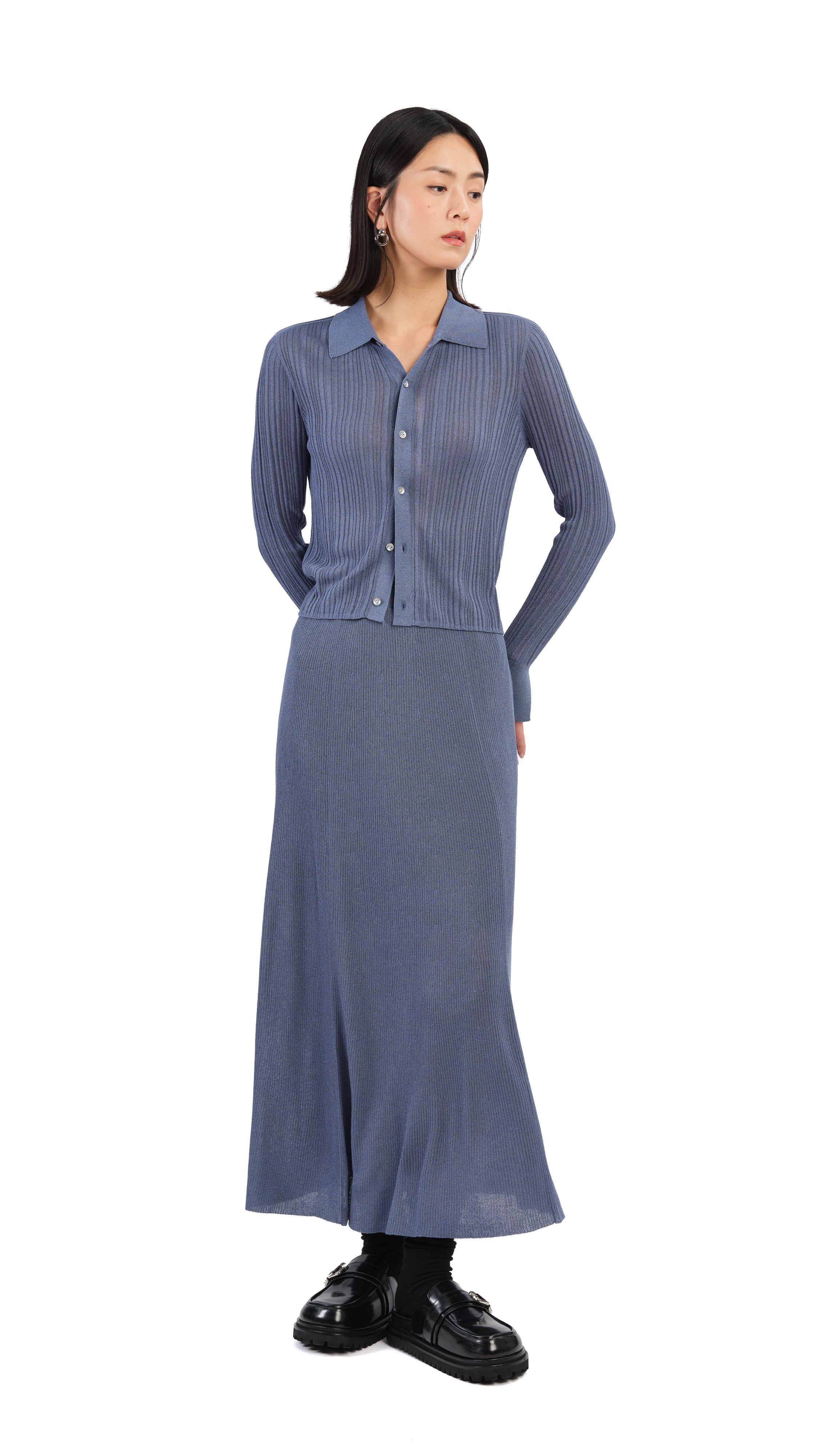 Lurex Knit Skirt for Women - Sparkly Metallic Midi Skirt with Stretchy Comfort - Perfect for Party, Night Out, and Holiday Events