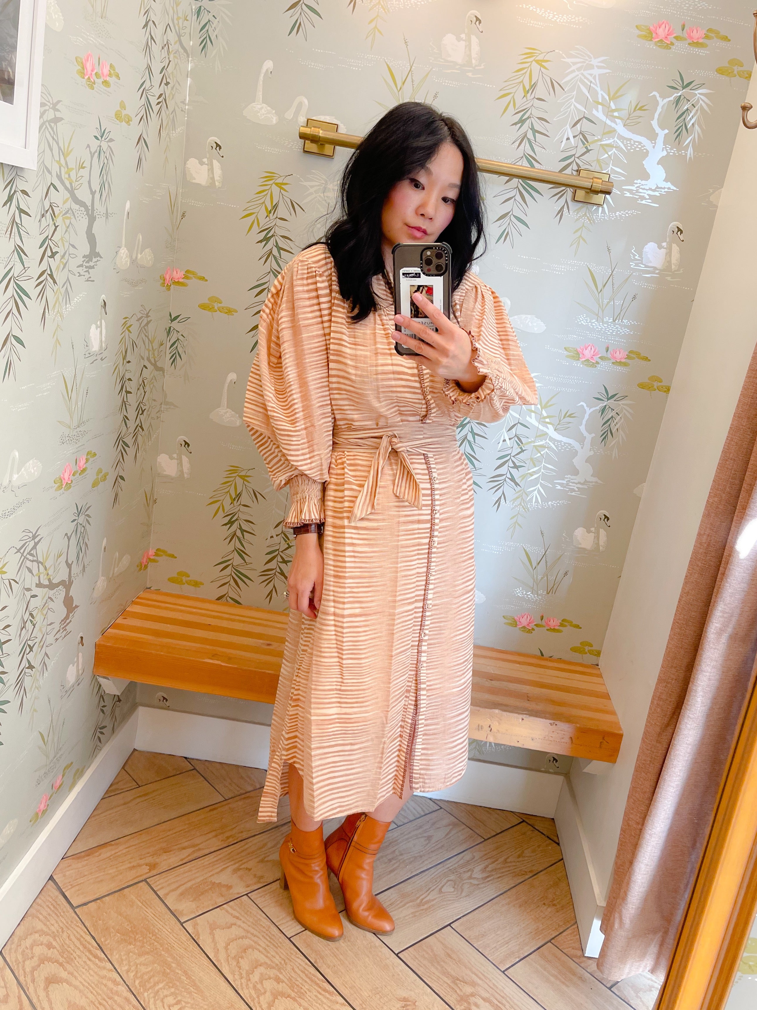 Ulla Johnson Fiora Dress in Fawn - Floral Print Midi Dress for Women | Perfect for Summer Weddings, Garden Parties & Date Nights