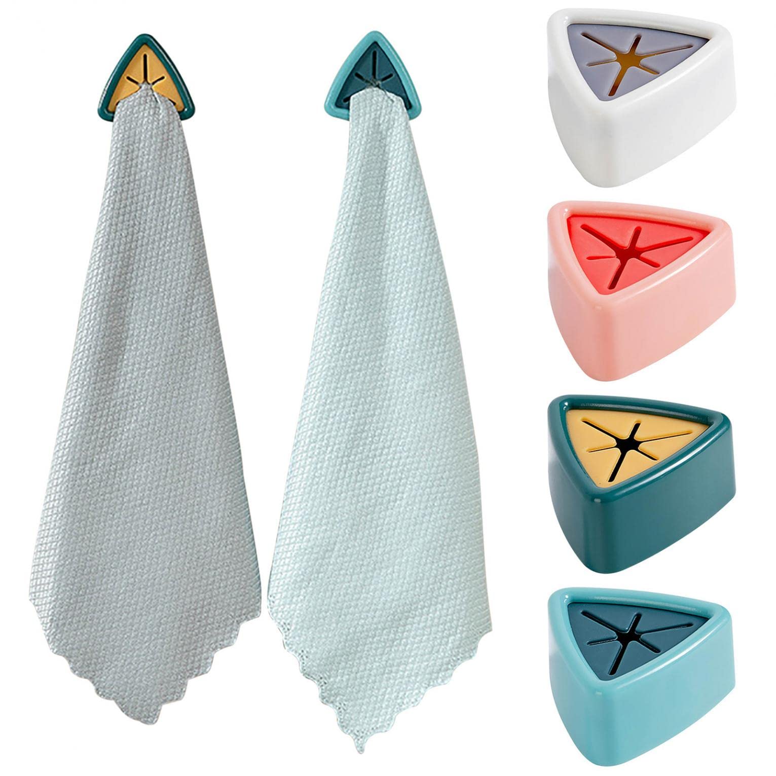 Self Adhesive Kitchen Towel Holder - Perforated Wall Mounted Dish Cloth Hook & Rag Rack for Hand Towel Storage - Strong Adhesive for Cabinet, Bathroom, Laundry Room - Space Saving Green Organizer (1Pc) - Perfect for Small Kitchens, RVs & Dorm Rooms