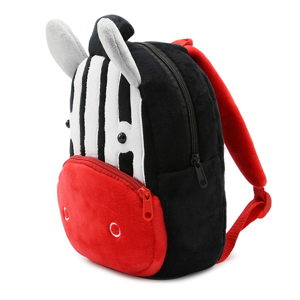 KISSOURBABY Zebra Print Backpack for Toddlers - Cute Dinosaur Themed Book Bag for Boys & Girls, Lightweight School Backpack with Adjustable Straps (Zebra Pattern) - Perfect for Preschool, Daycare, Travel & Outdoor Adventures
