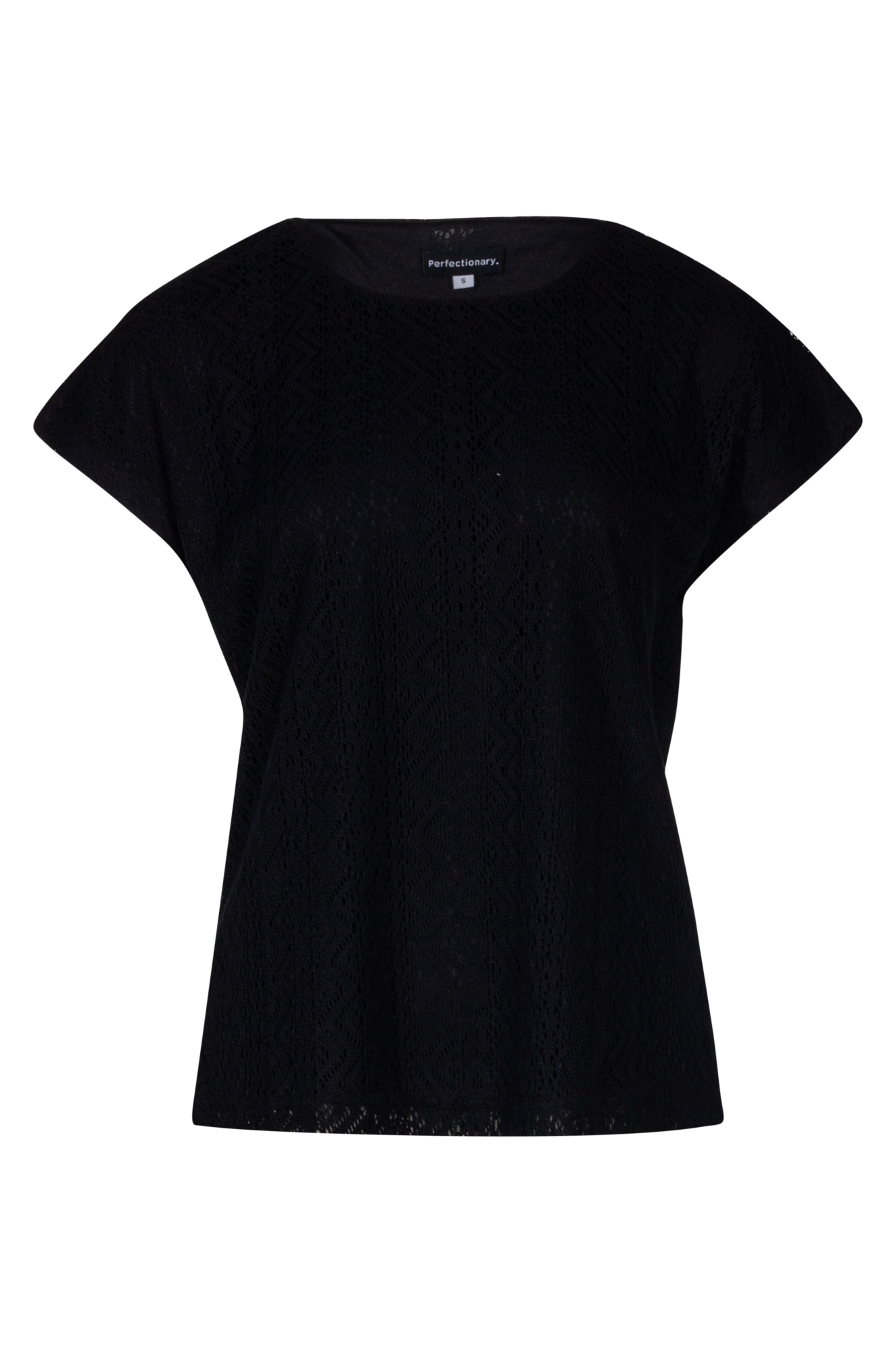 Elegant Black Lined Crochet Look Top 4651A1 - Perfect for Summer Outfits, Beach Vacations & Boho Fashion
