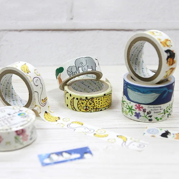 Chatting Rabbit Washi Tape - Decorative Japanese Paper Tape for Scrapbooking, Journaling, Gift Wrapping & DIY Crafts - Perfect for Bullet Journals, Planners and Stationery Lovers