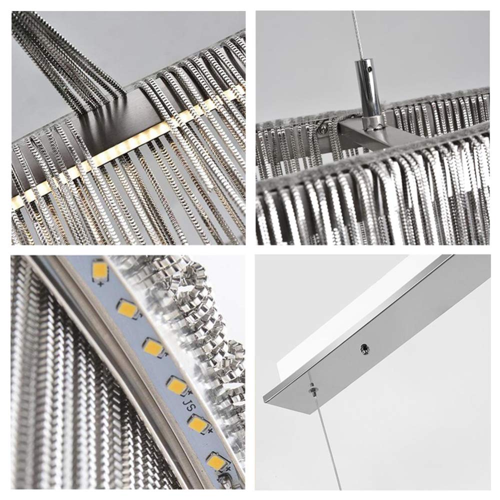 Modern LED Linear Pendant Light with Tassel Design - Chrome & Cool White 100cm - Elegant Ceiling Lighting for Living Room, Dining Room, Hotel, Store | Perfect for Contemporary Home Decor and Commercial Spaces