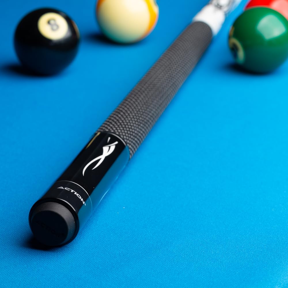 Professional Black & White Billiards Pool Cue Stick - Premium White Tip with Black Shaft for Enhanced Control | Perfect for Home Game Rooms, Bars, and Professional Tournaments