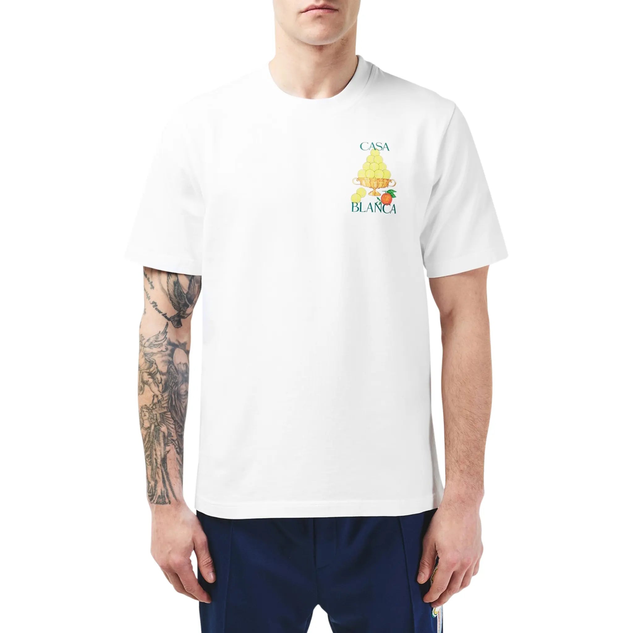 Casablanca Le Triomphe White Tennis T-Shirt - Premium Cotton Men's Casual Tee for Tennis, Golf & Summer Outfits