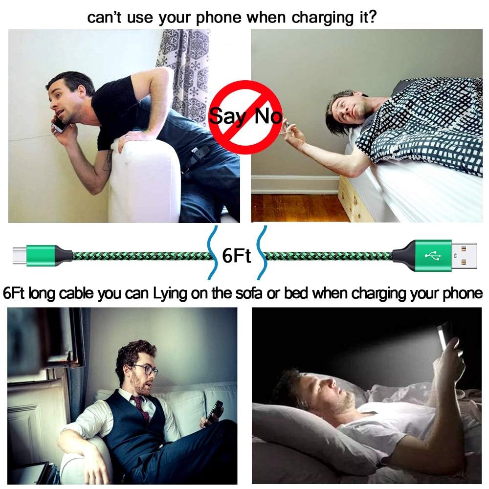 Fast Charging Wall Charger with Dual USB-C Ports & 2-Pack 6ft Type C Cables - Compatible with Samsung Galaxy S24/S23/S22/S21/S20/S9/A15/A03s/A14, iPhone 16/15/14, Google Pixel 9 Pro/XL/8/7/6 Pro/8a - Perfect for Home, Office & Travel Charging
