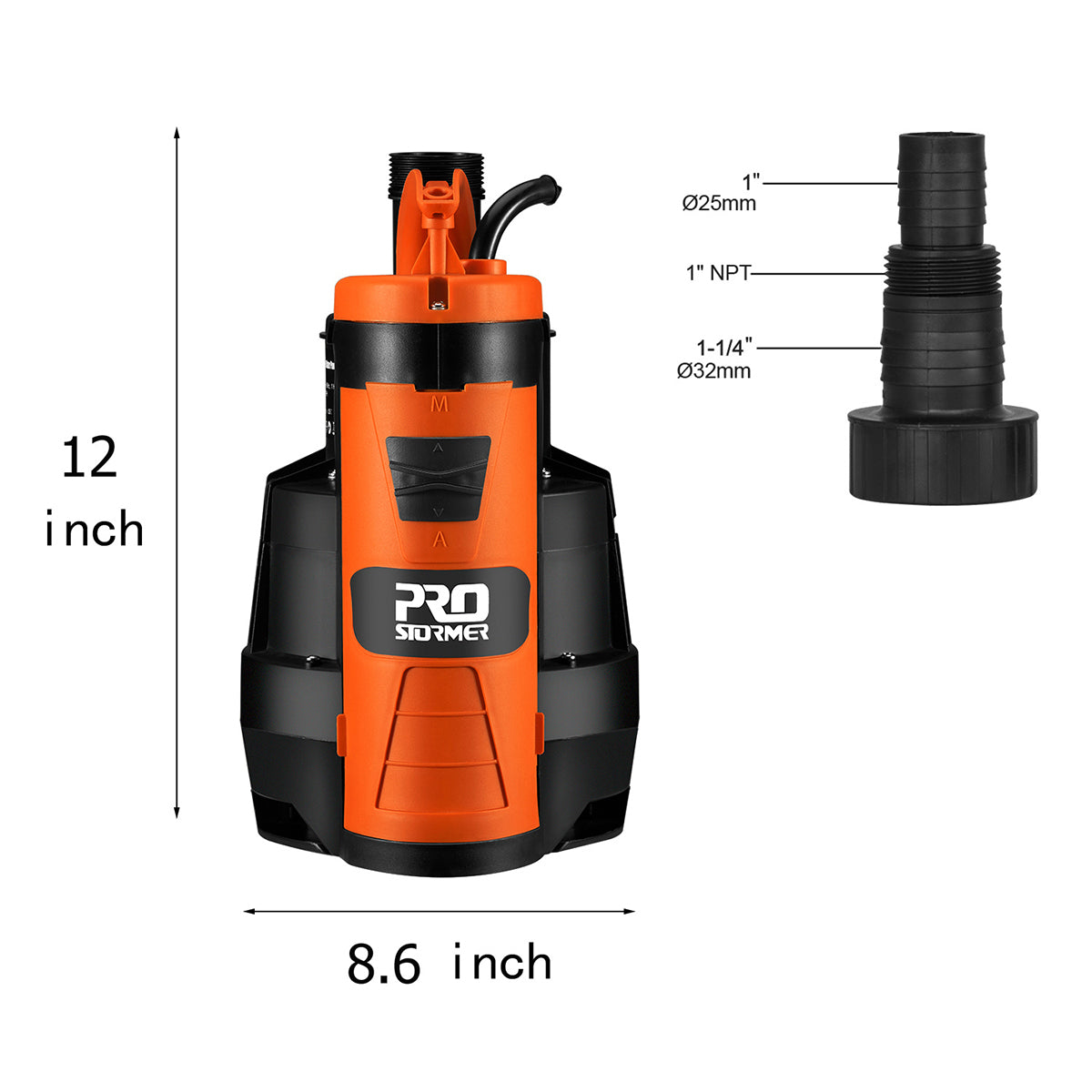 1HP & 1/2HP Submersible Water Pump for Clean and Dirty Water - Ideal for Basement Flooding, Pond Drainage, and Construction Sites