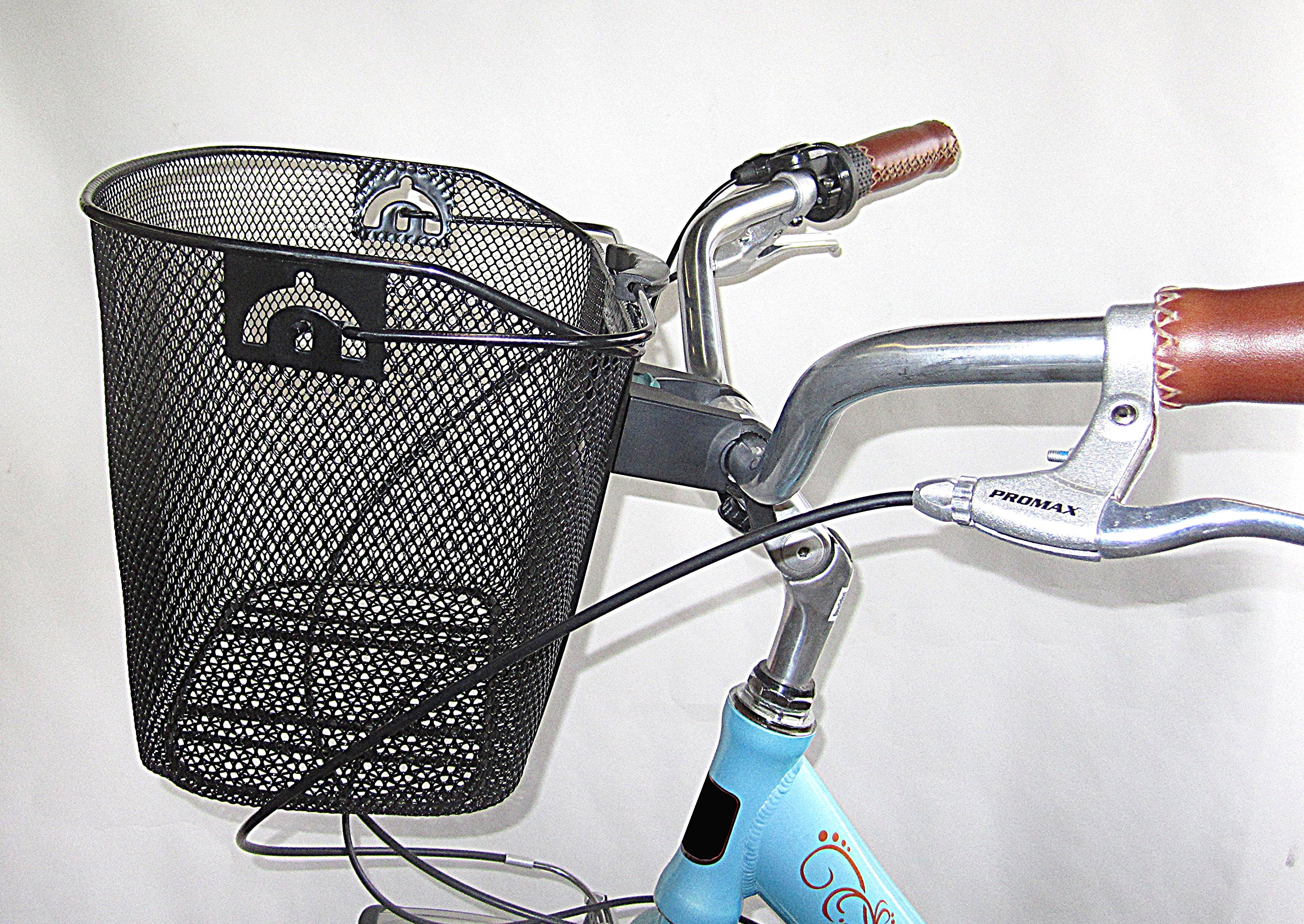 Universal Quick Release Bicycle Basket - Front Mount Wire Mesh Bike Basket with Removable Bracket for Commuting, Shopping & Outdoor Adventures