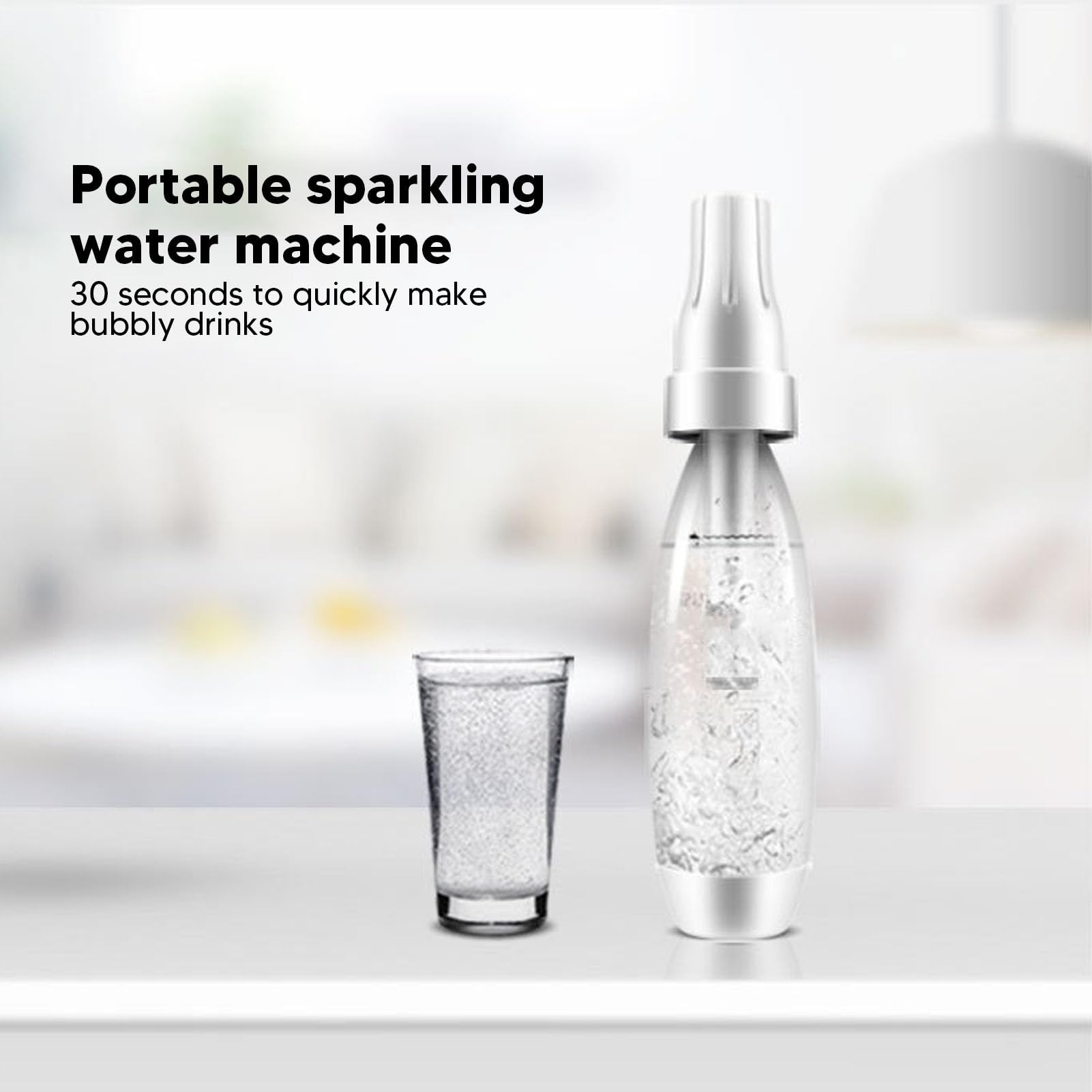 Haofy Manual Soda Maker Machine for Homemade Sparkling Water - Easy to Use Carbonated Water Maker for Healthy Drinks - Perfect for Home, Office, and Parties