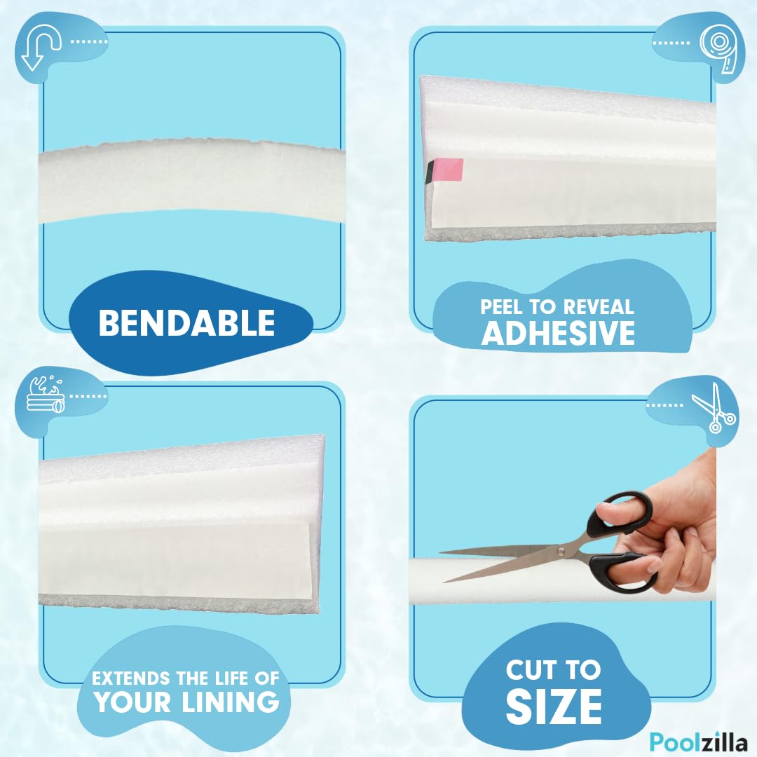 **Poolzilla 48-Inch Pool Cove for 16' x 32' Oval Above-Ground Pools (21-Pack) – Durable Peel & Stick Foam for Pool Liner Protection – Perfect for Easy Installation & Long-Lasting Pool Maintenance**