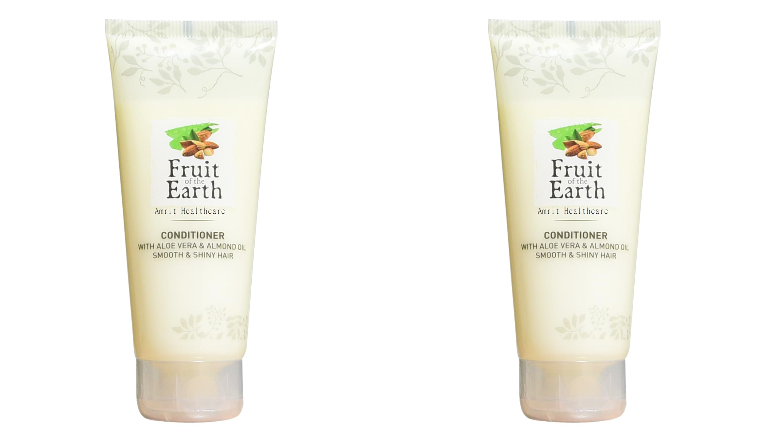 Fruit of the Earth Aloe Vera & Almond Oil Hair Conditioner - Pack of 2 (100ml Each) for Smooth & Shiny Hair - Perfect for Dry, Damaged Hair Care & Daily Moisturizing